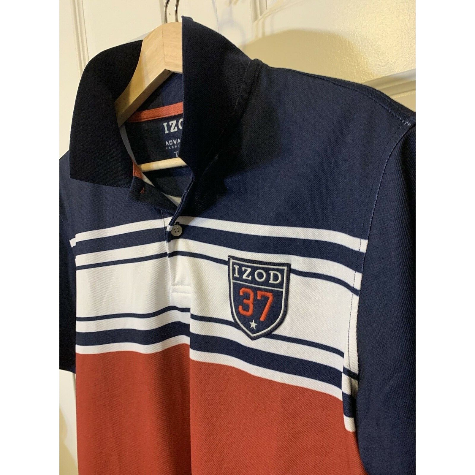 Izod IZOD Advantage Performance Men’s Sz M Polo Wide Blue Orange | Grailed