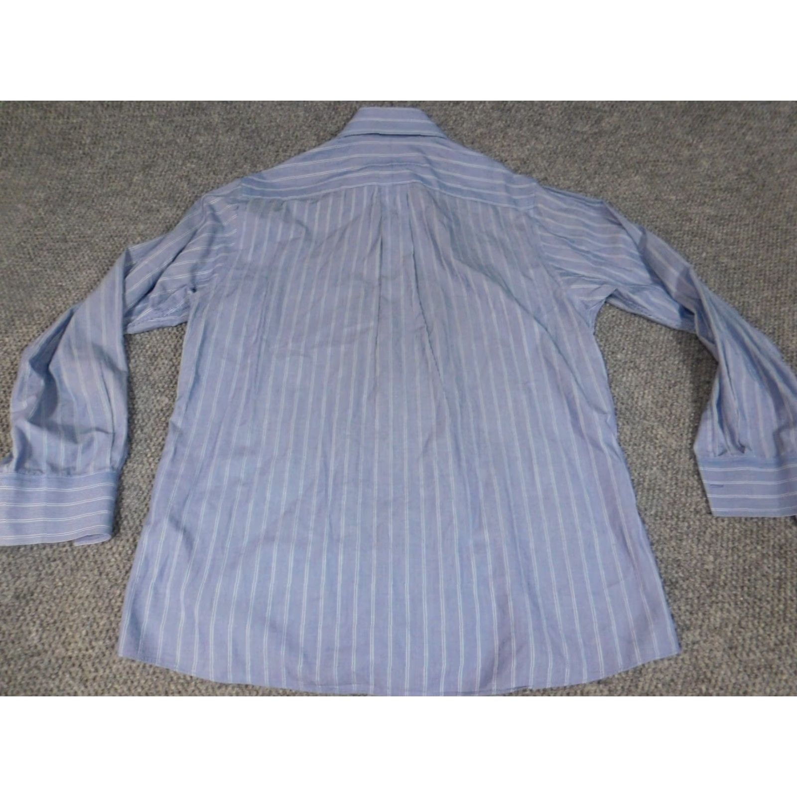 Michael Kors Michael Kors Mens Shirt Medium Blue Striped Button-Down Knit Cotton Polyester Button Up Long Sleeve Collared Size US M / EU 48-50 / 2 - 7 Thumbnail