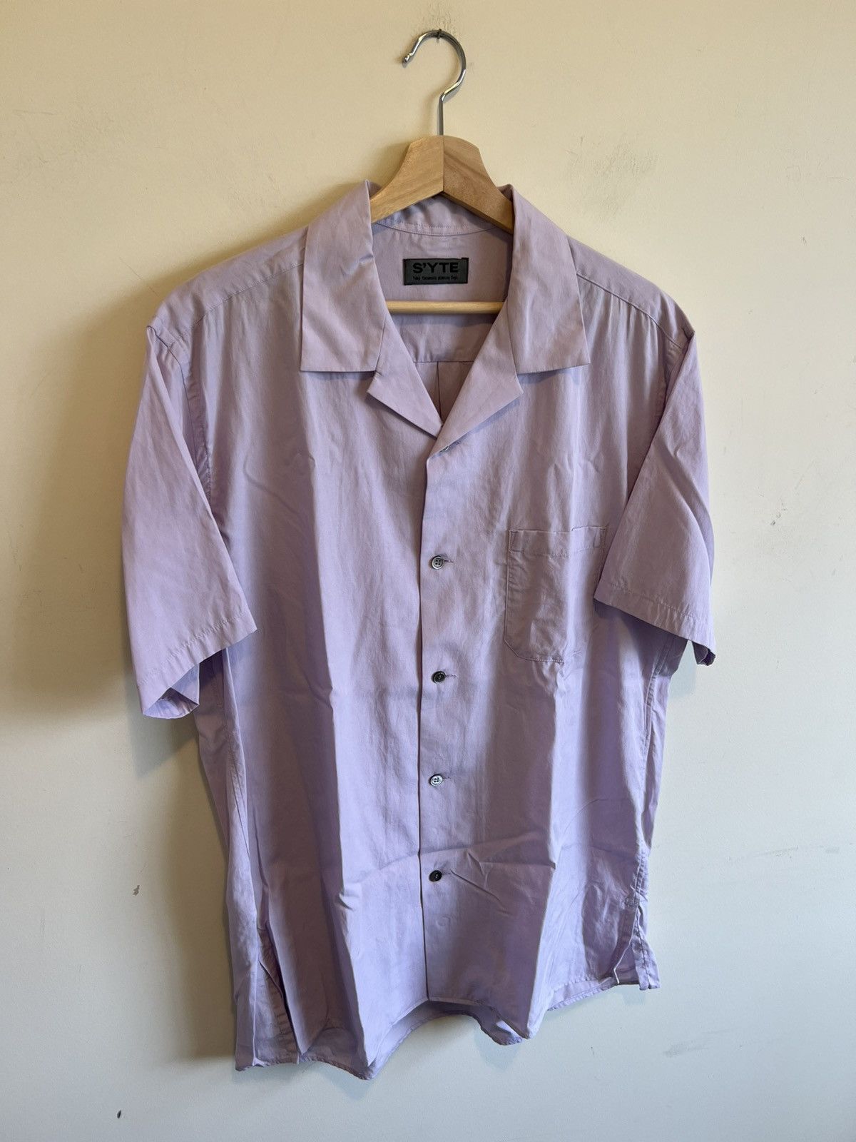 SS2019 Yohji Yamamoto S'YTE Lyocell Cotton Camp Collar Shirr