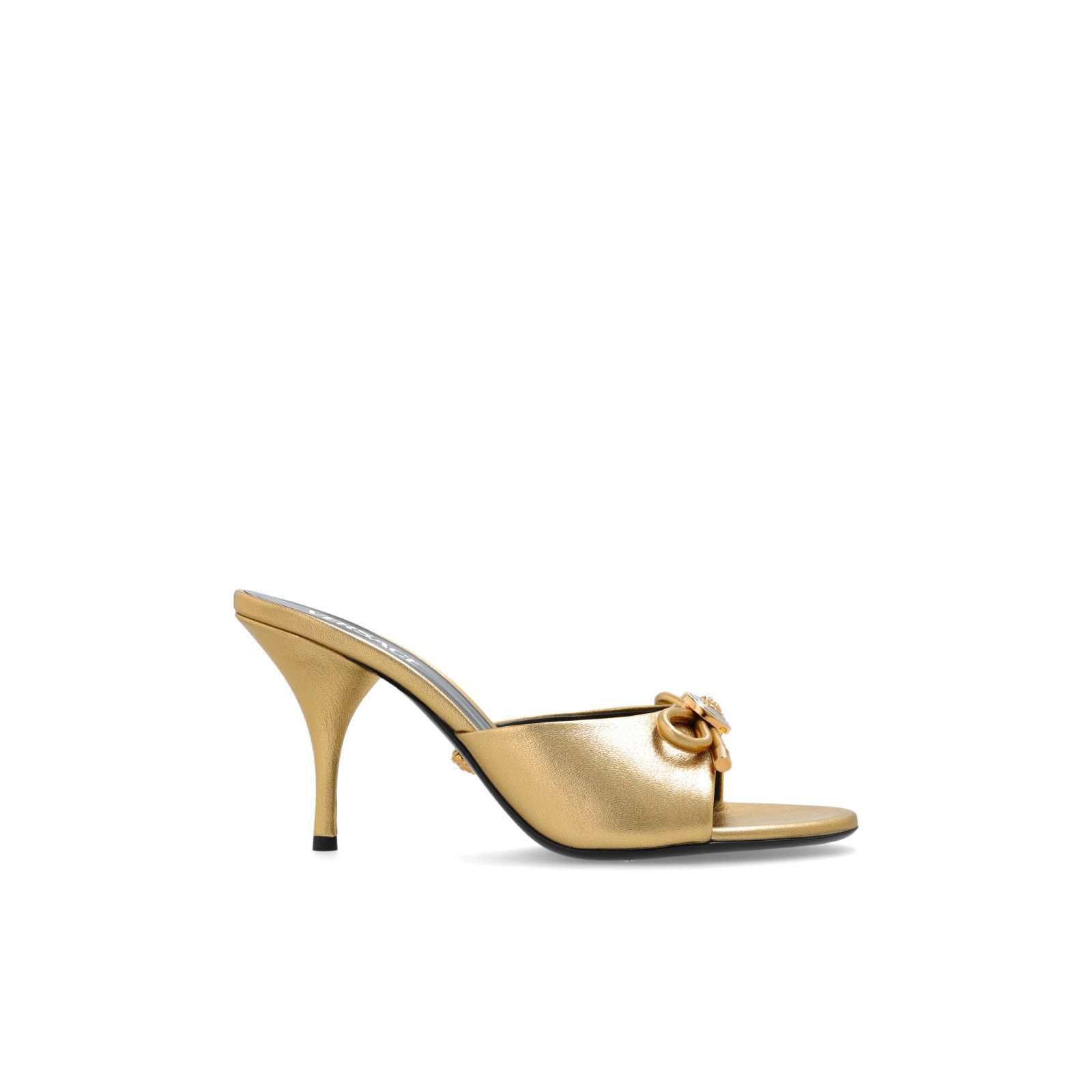 VERSACE Women's Gold Heeled Mules New And Authentic (Women's