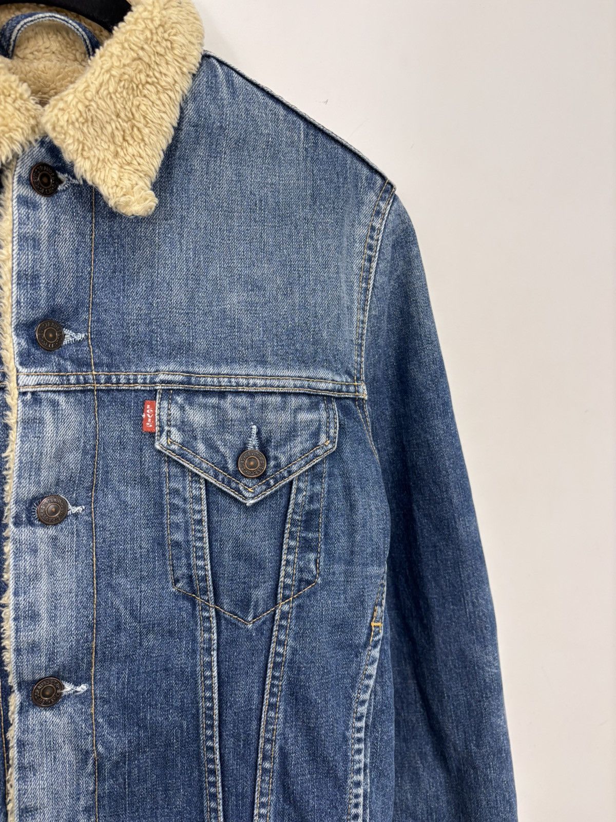 Levi's Vintage Levi’s Women’s Blue Denim Sherpa Jacket Size M / US 6-8 / IT 42-44 - 7 Thumbnail