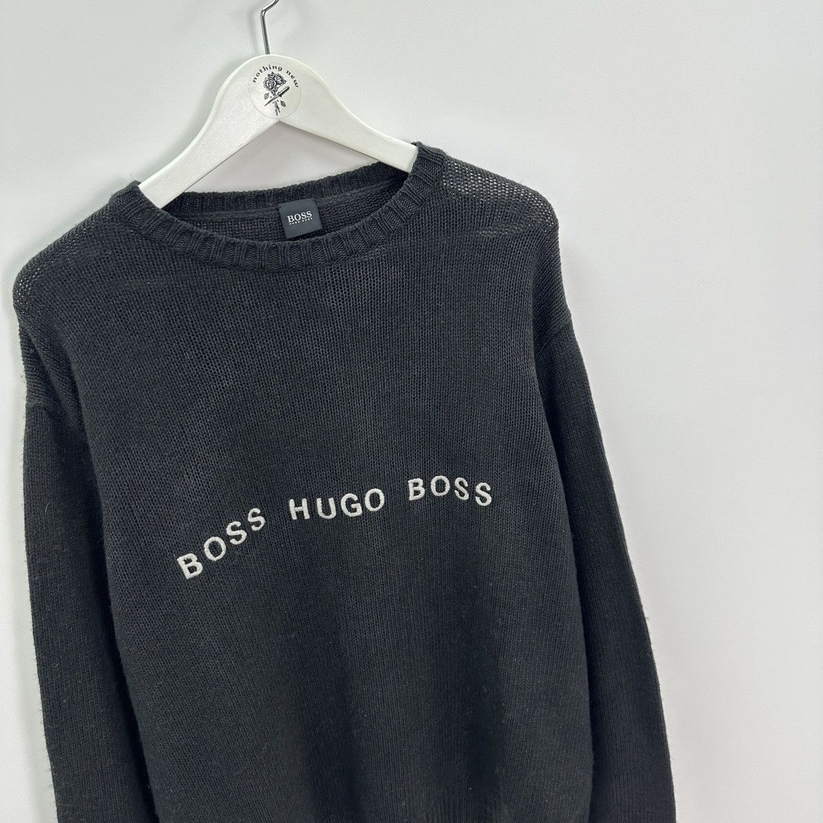 Hugo Boss Vintage 90s Washed Boss Hugo Boss knitted sweatshirt y2k og Size US M / EU 48-50 / 2 - 4 Thumbnail