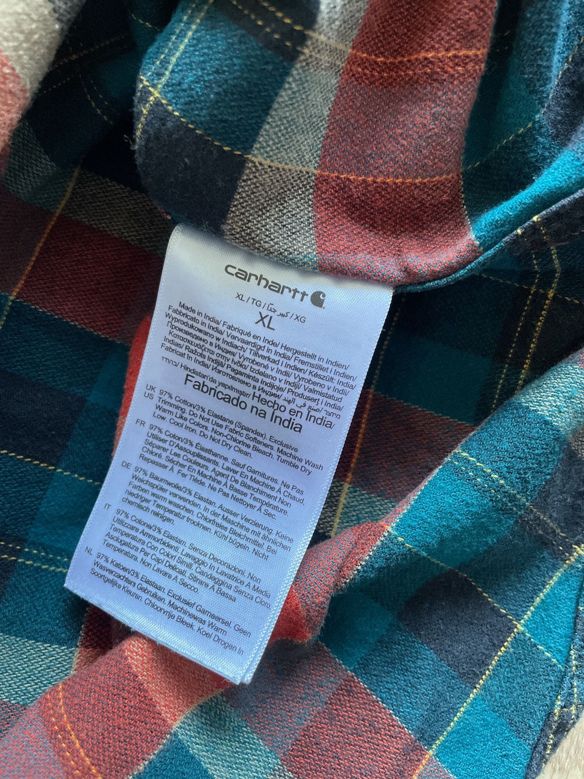 Carhartt Vintage Y2K Carhartt checkered Flannel Shirt Size US XL / EU 56 / 4 - 4 Thumbnail