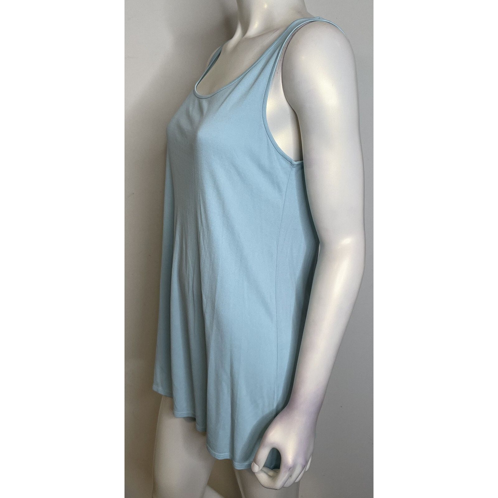 Eileen Fisher Eileen Fisher Capri Blue Scoop Neck Tunic Top M NWT Silk Size M / US 6-8 / IT 42-44 - 3 Thumbnail