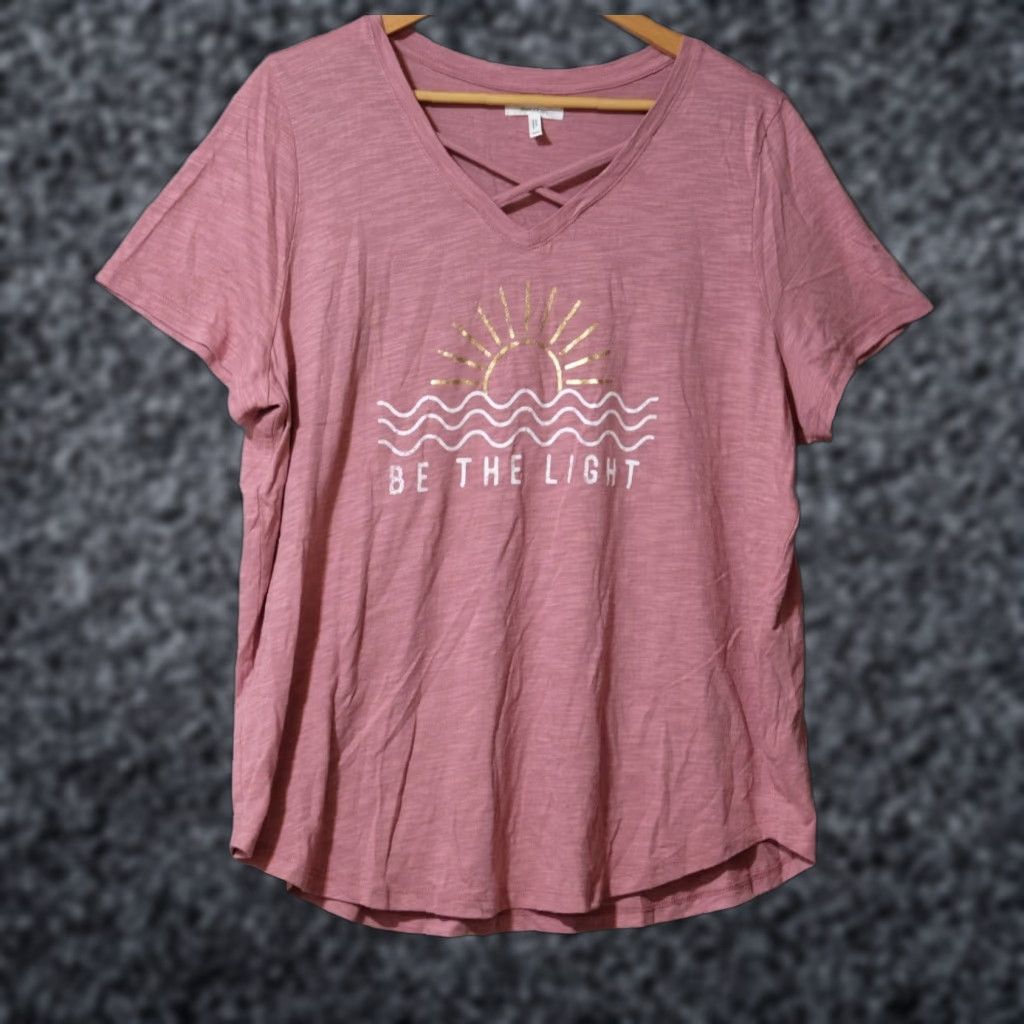 Vintage Maurices BE THE LIGHT Short Sleeve T-Shirt Pink Women's 0X Shirt Womens 0X Pink Maurices BE THE LIGHT Short Sleeve T-Shirt Size XL / US 12-14 / IT 48-50 - 1 Thumbnail