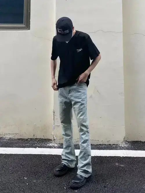 Designer × Japanese Brand × Jean faded grunge flared vibe jeans Size US 30 / EU 46 - 4 Thumbnail