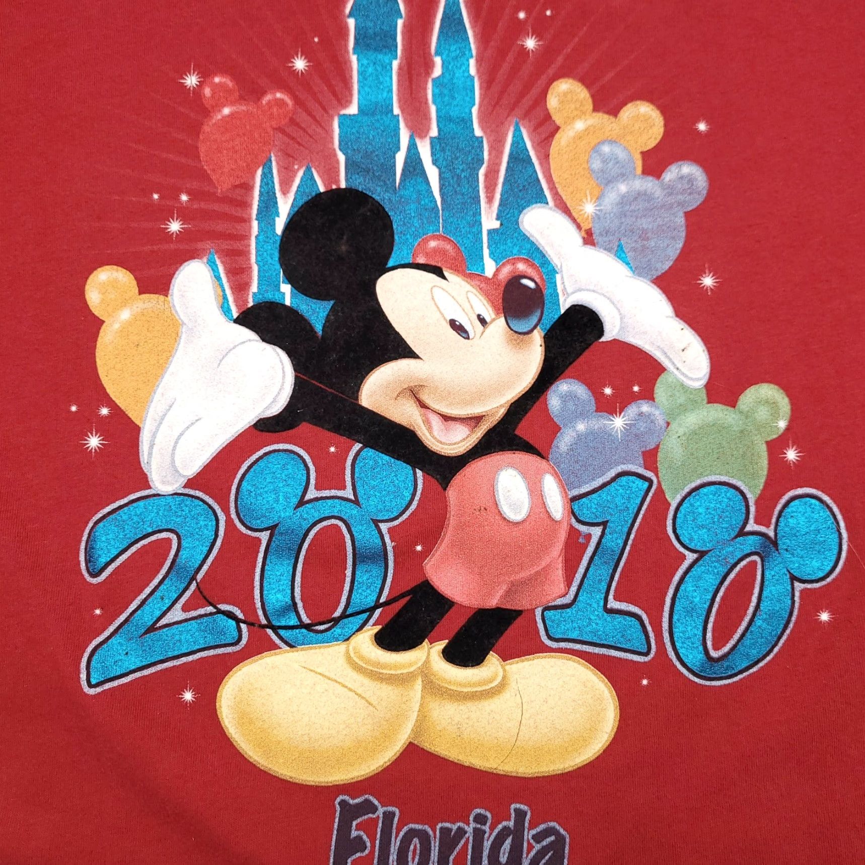 Disney Disney Mickey Mouse T-Shirt Adult Medium Red Short Sleeve Crew Neck Used Size US M / EU 48-50 / 2 - 2 Thumbnail