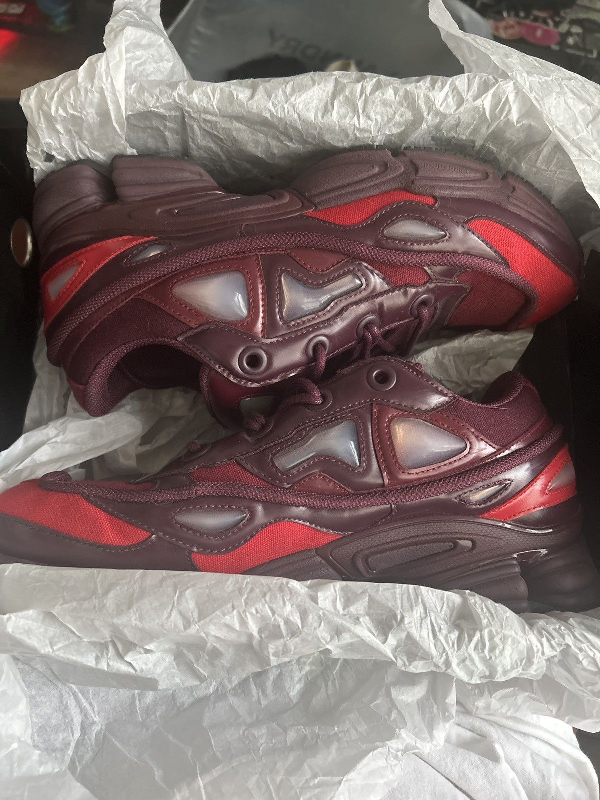 Adidas × Raf Simons Adidas Ozweego 3 Raf Simmons Burgandy Size US 10.5 / EU 43-44 - 1 Thumbnail