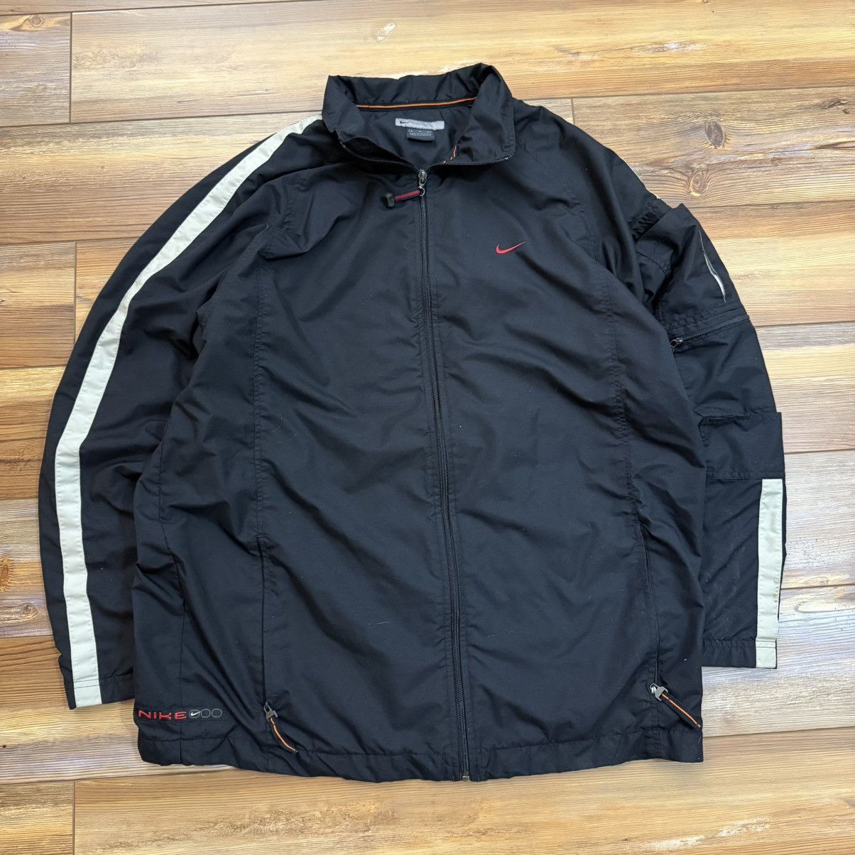 Pre-owned Nike Vintage  Y2k Black Zip Up Nylon Windbreaker Jacket