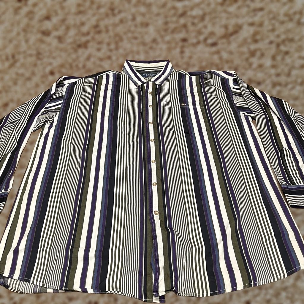 Vintage Loafers by Redfearn's Shirt Mens 2XL Tall Striped Button Down Long Sleeve 2XLT Size US XXL / EU 58 / 5 - 1 Thumbnail