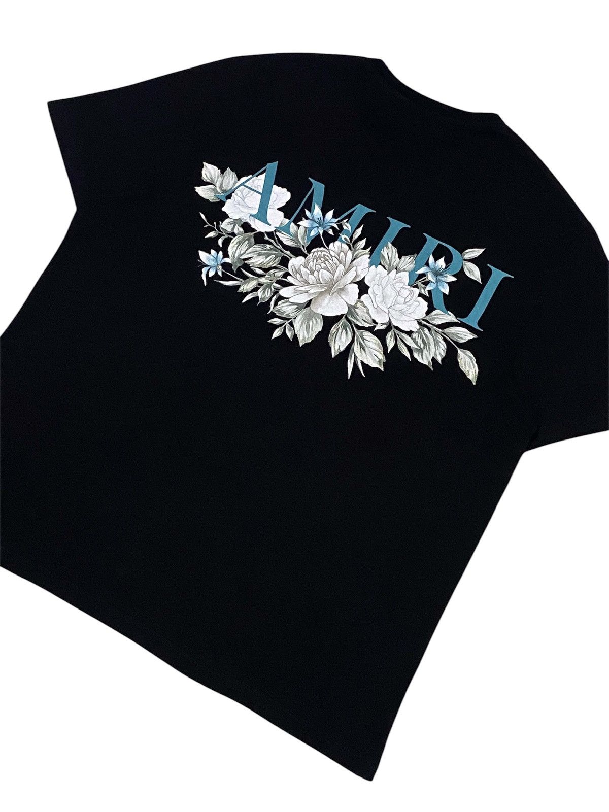 Amiri Amiri Floral Logo Black T-Shirt Size US L / EU 52-54 / 3 - 18 Thumbnail