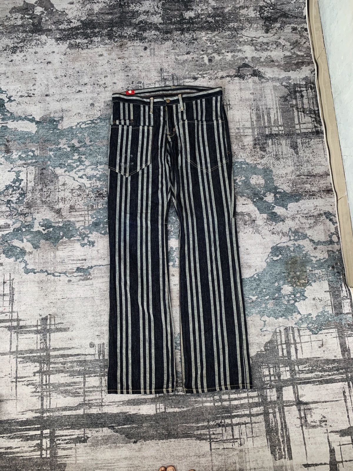 Japanese Brand Jeans blue way vintage strip Size US 34 / EU 50 - 1 Thumbnail