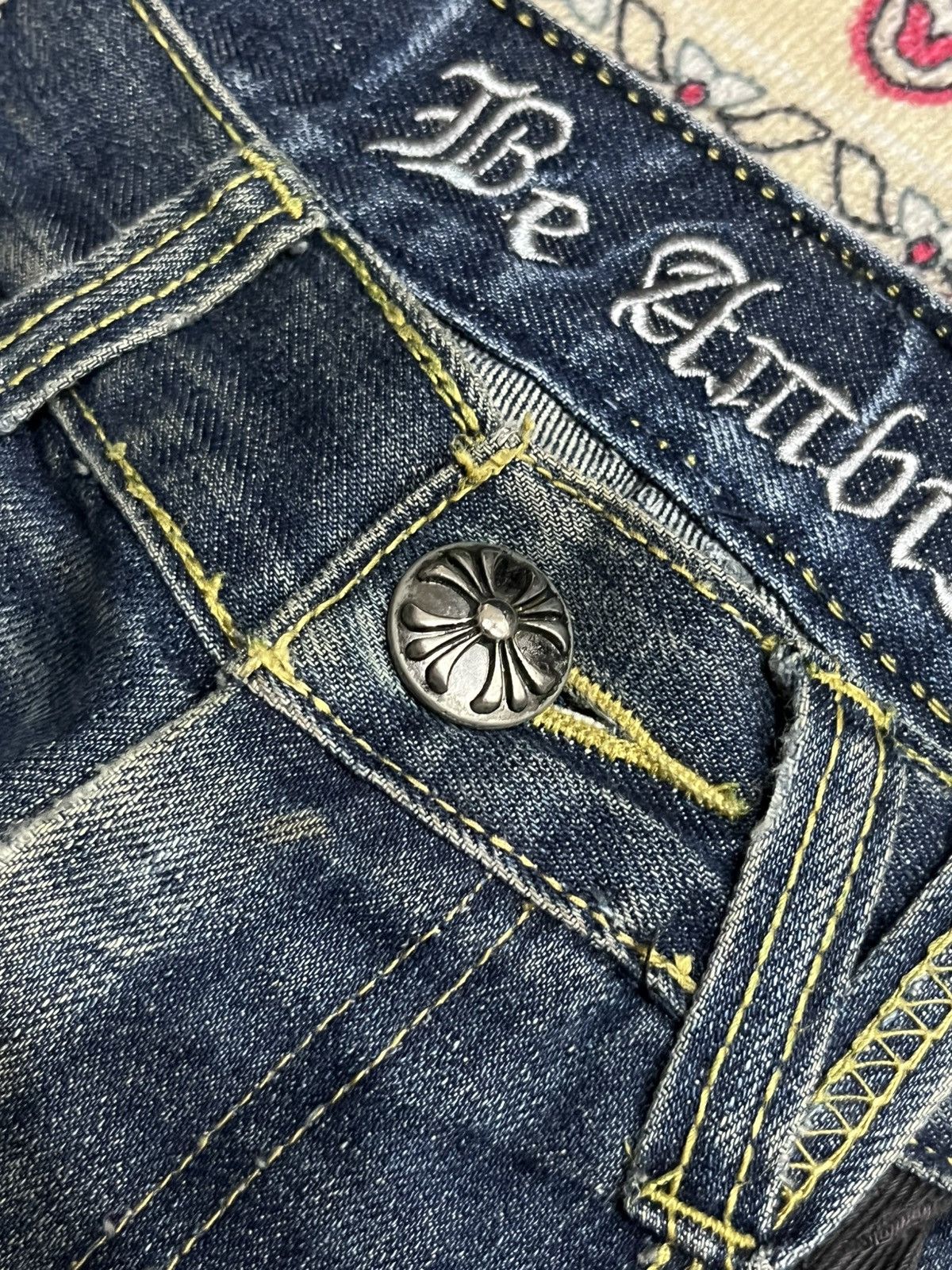 Affliction Japanese Be Ambition White Cross “Ambition” Slogan Jeans Size US 30 / EU 46 - 5 Thumbnail