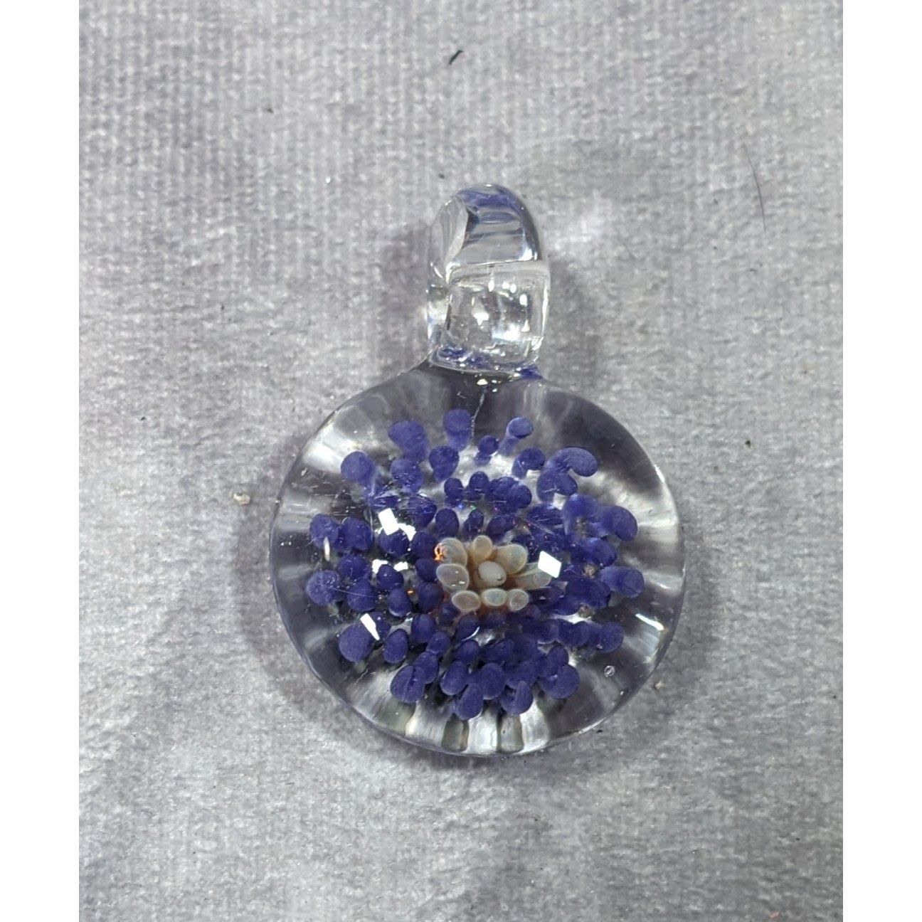 Other Floral Blue And Clear Lamp Work Glass Pendant Size ONE SIZE - 4 Thumbnail