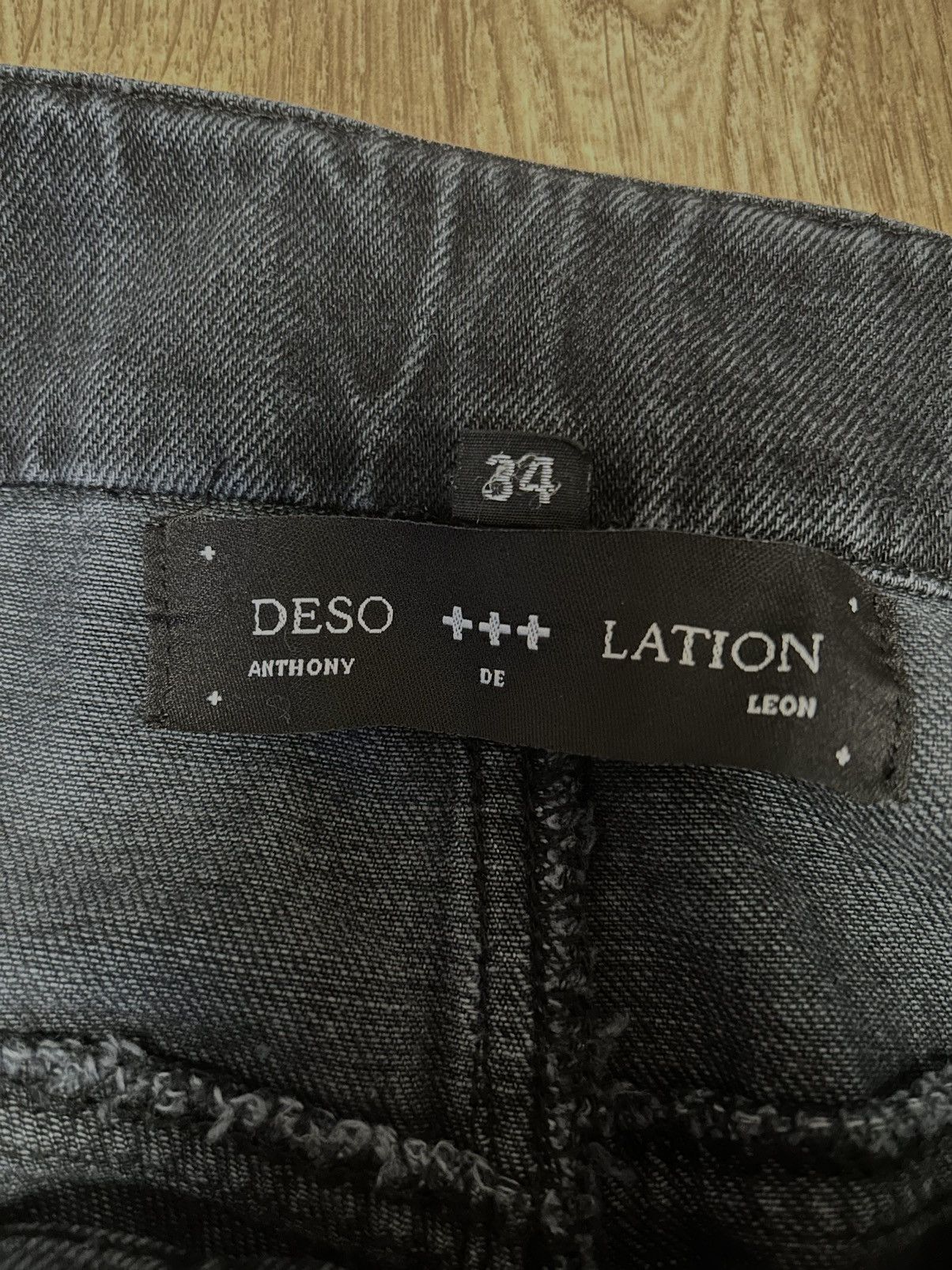 Designer Desolation Combat “MEGA-XEN” Flared Black Denim Pants Size US 34 / EU 50 - 6 Thumbnail