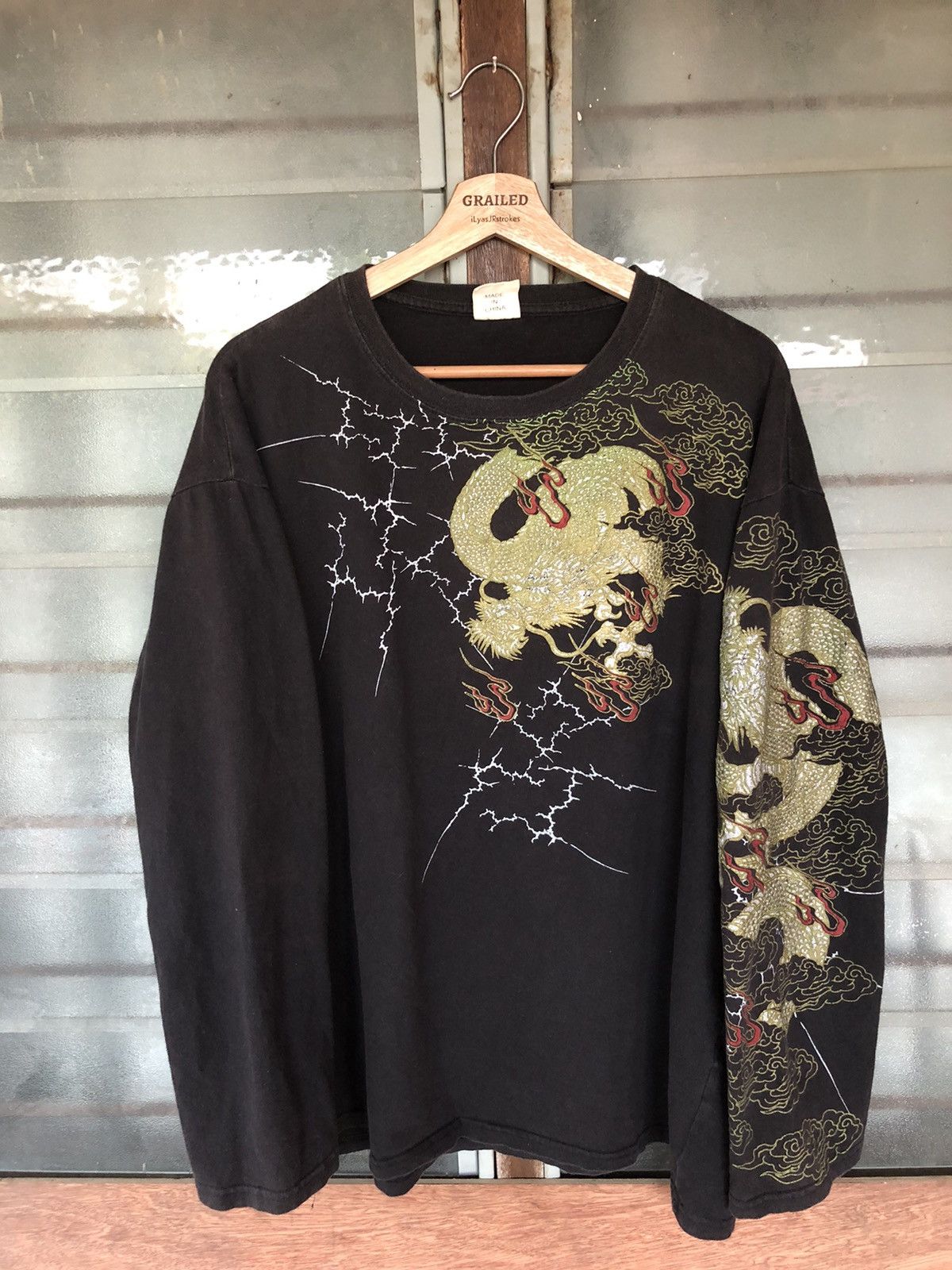 Bullet Noise Vintage Sukajan Dragon Long Sleeve Shirt Tee Size US L / EU 52-54 / 3 - 3 Thumbnail