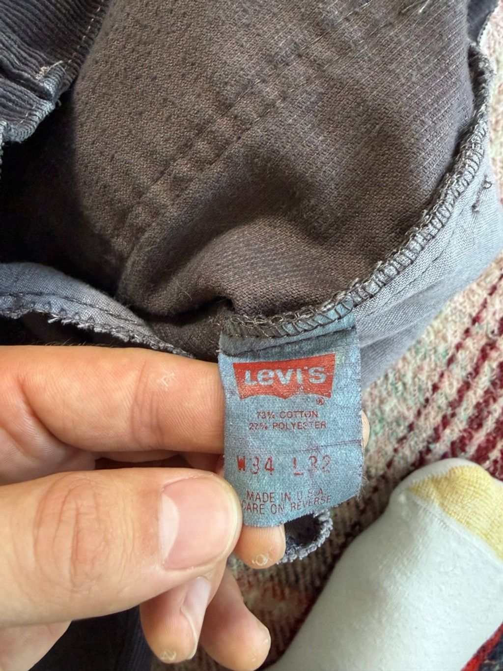 Levi's Vintage Levi's Black Over-dyed Straight Fit Corduroy Pants 3 Size US 34 / EU 50 - 5 Thumbnail