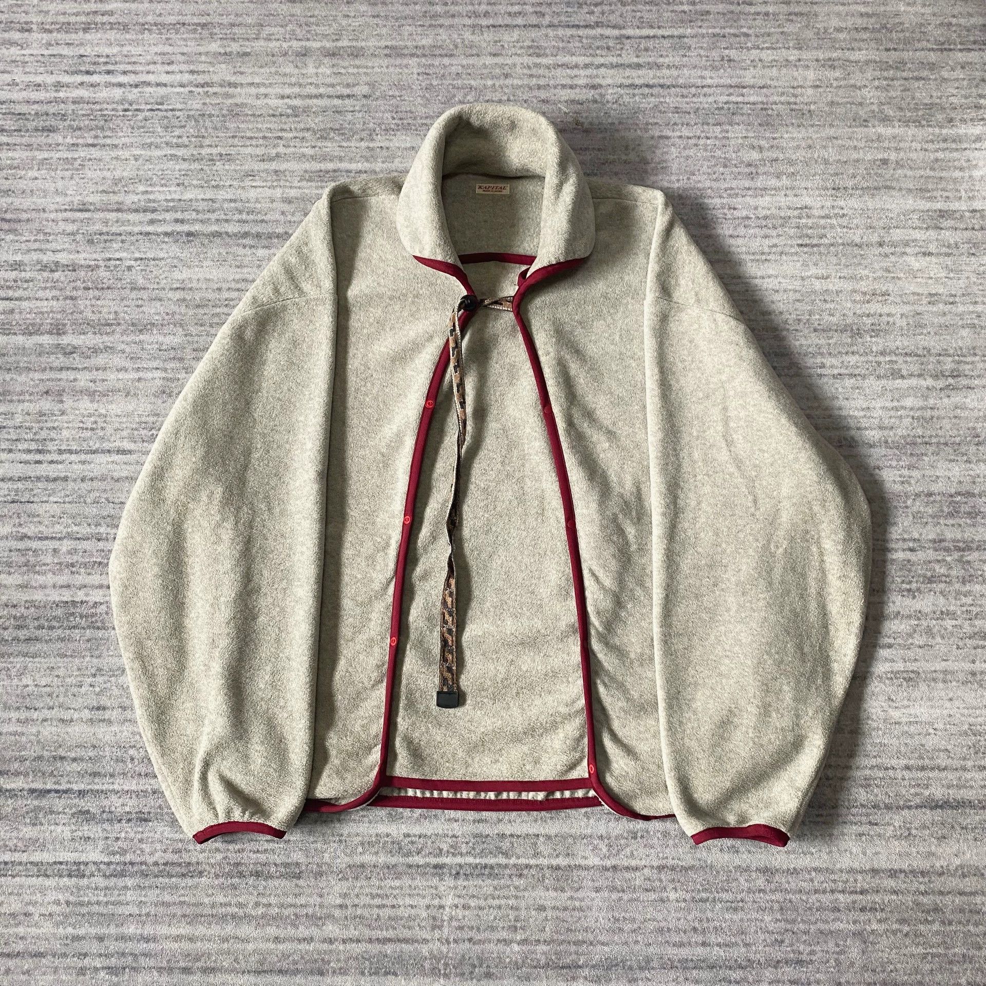 Kapital Kapital Fleece Hoodie Red Webbing Snap Size1 8.5/10 Size US S / EU 44-46 / 1 - 1 Thumbnail