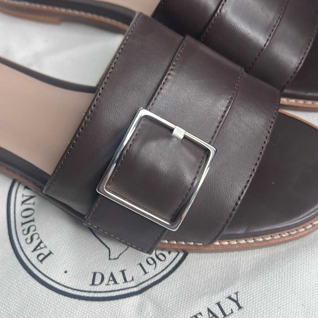 Other NIB Peserico Brown Slides Buckled Sandals Size US 6.5 / IT 36.5 - 8 Thumbnail