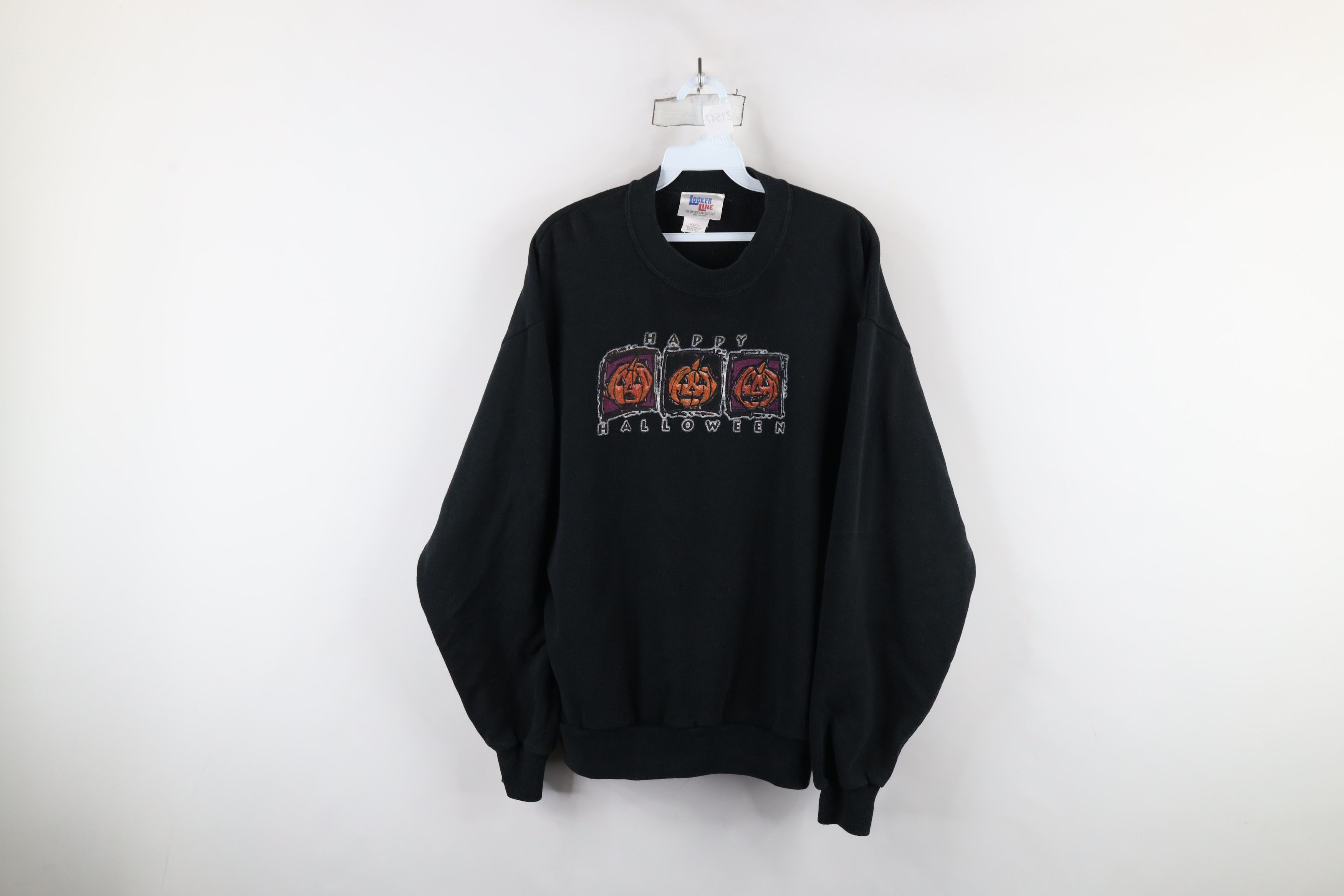 Vintage Vintage 90s Streetwear Halloween Pumpkin Sweatshirt USA Size L / US 10 / IT 46 - 1 Thumbnail
