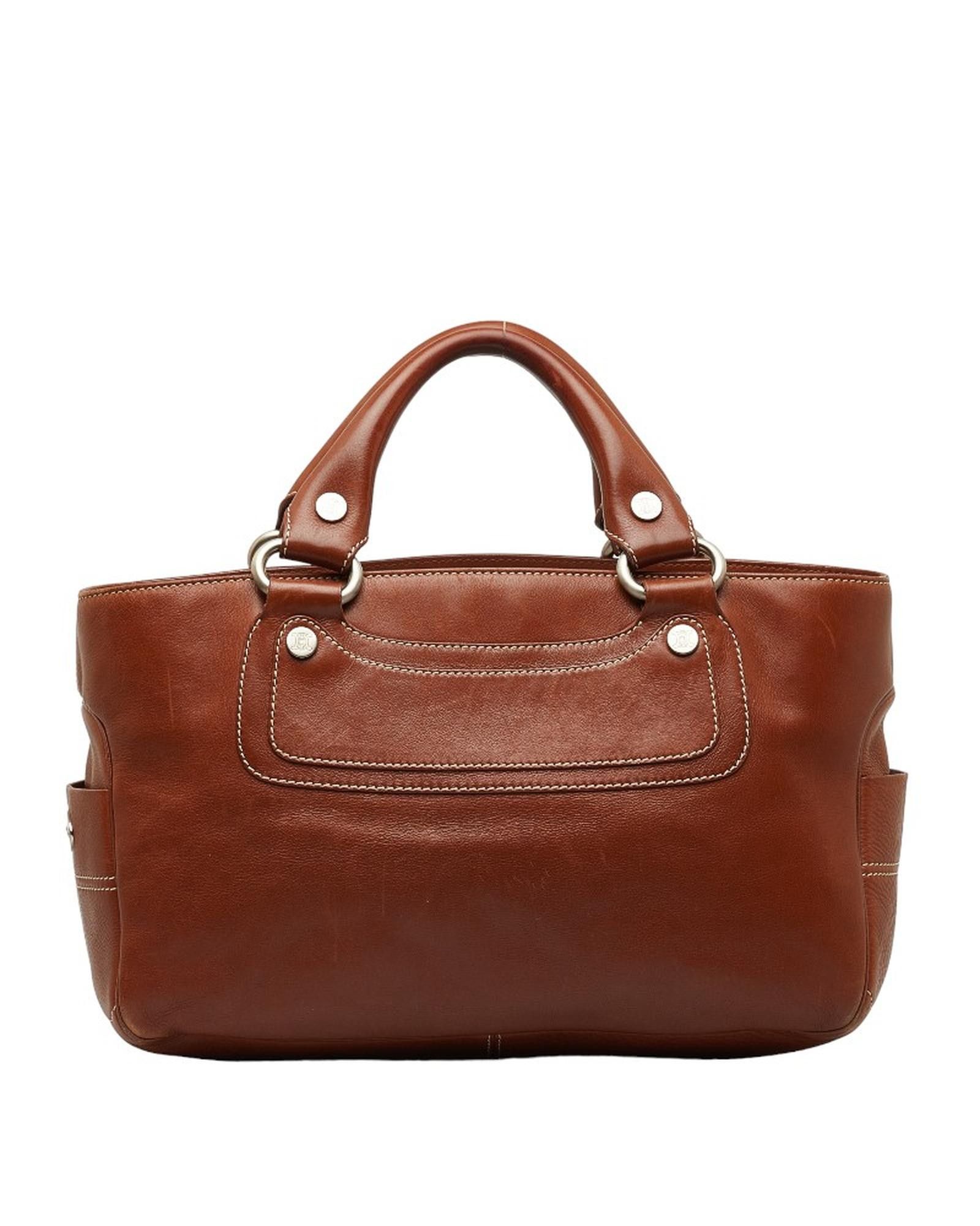image of Celine Brown Leather Boogie Handbag In Ab Condition, Women's