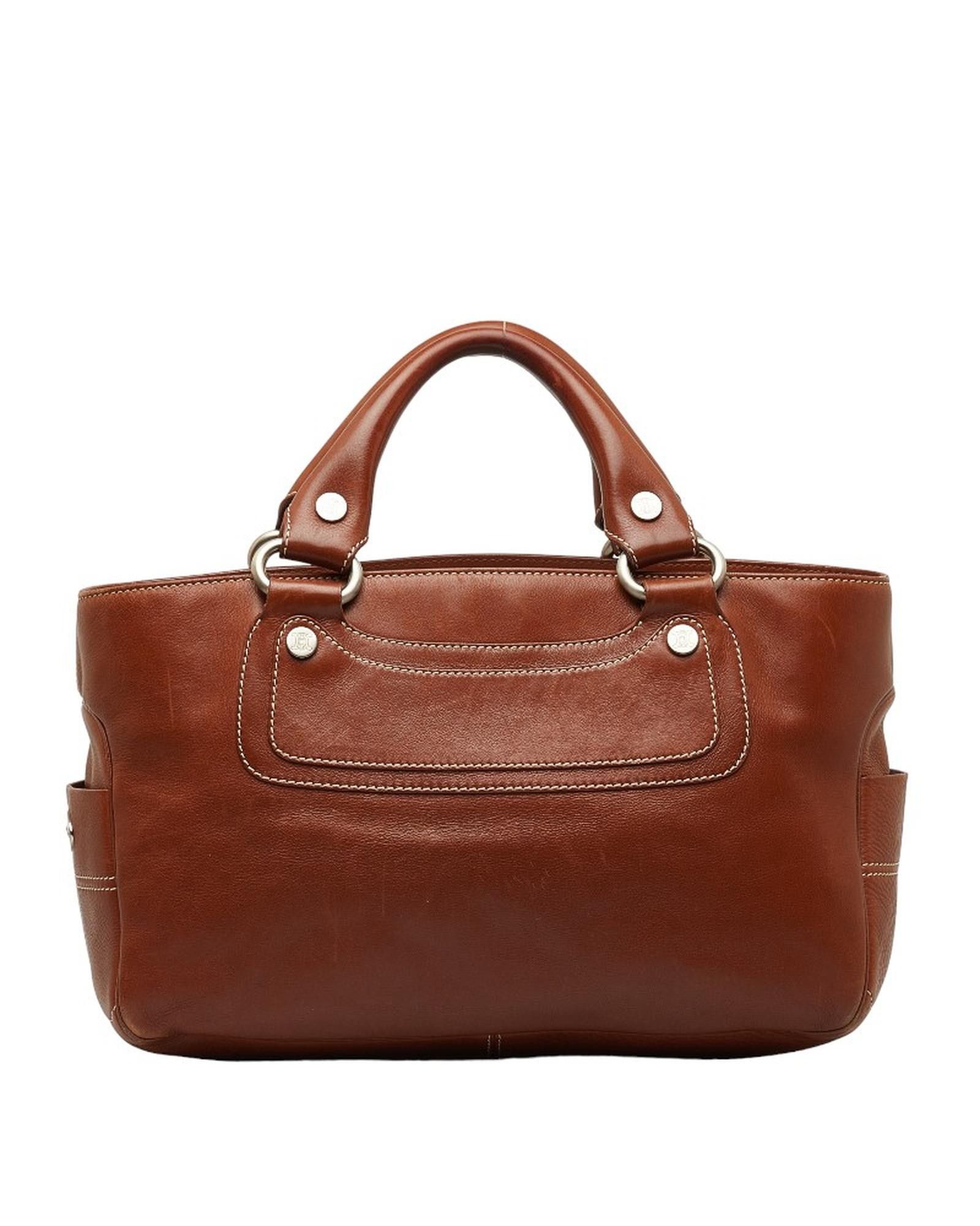 Image of Celine Brown Leather Boogie Handbag In Ab Condition, Women's