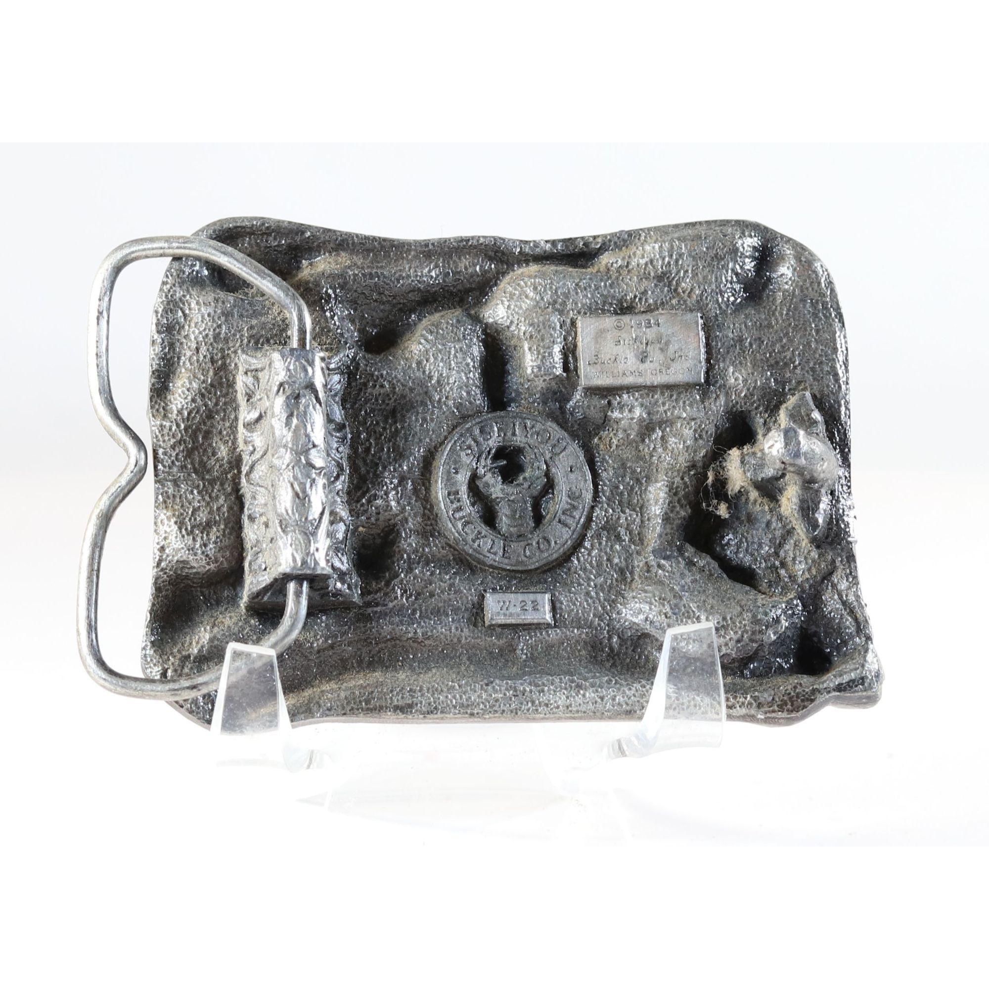 Vintage Belt Buckle Missouri Banjo Horse Cabin Solid Metal Buckle 19 Size ONE SIZE - 2 Thumbnail