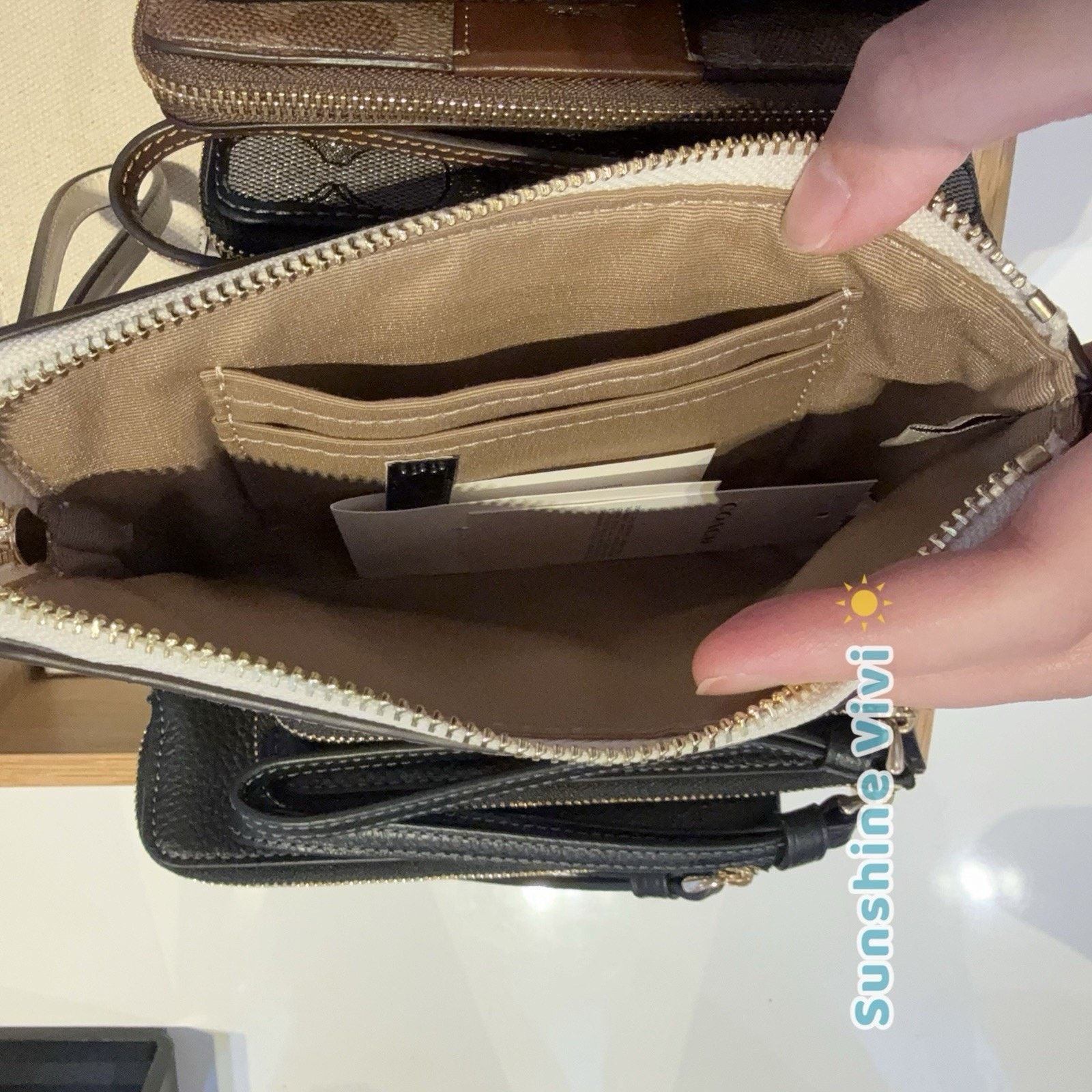 Coach NWT COACH Corner Zip Wristlet Star Print CCK76 Silver Chalk Size ONE SIZE - 5 Thumbnail