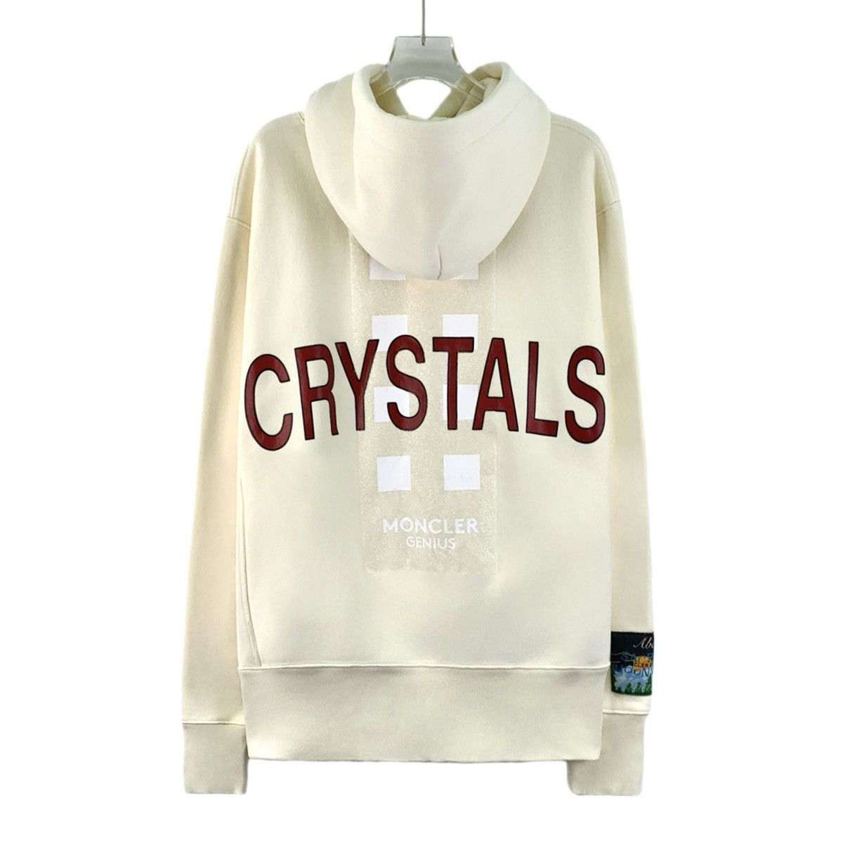 Moncler Moncler Beige Logo Emblem Cotton Hooded Sweatshirt K26WX Size US M / EU 48-50 / 2 - 2 Thumbnail