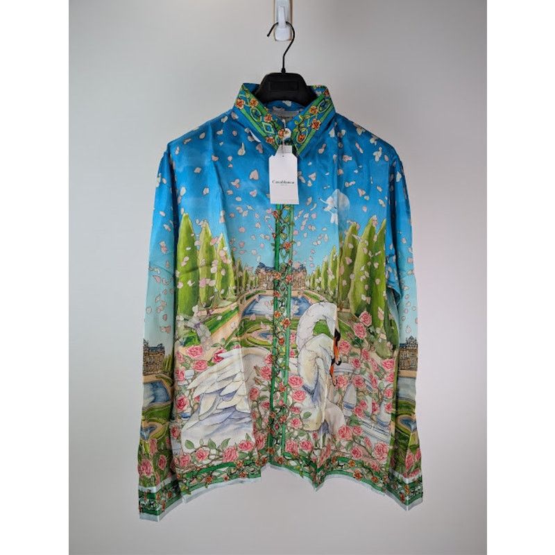 Casablanca o1rshd1 L'Amour En Fleur Long Sleeve Silk Shirt in Multi Size US XL / EU 56 / 4 - 1 Thumbnail