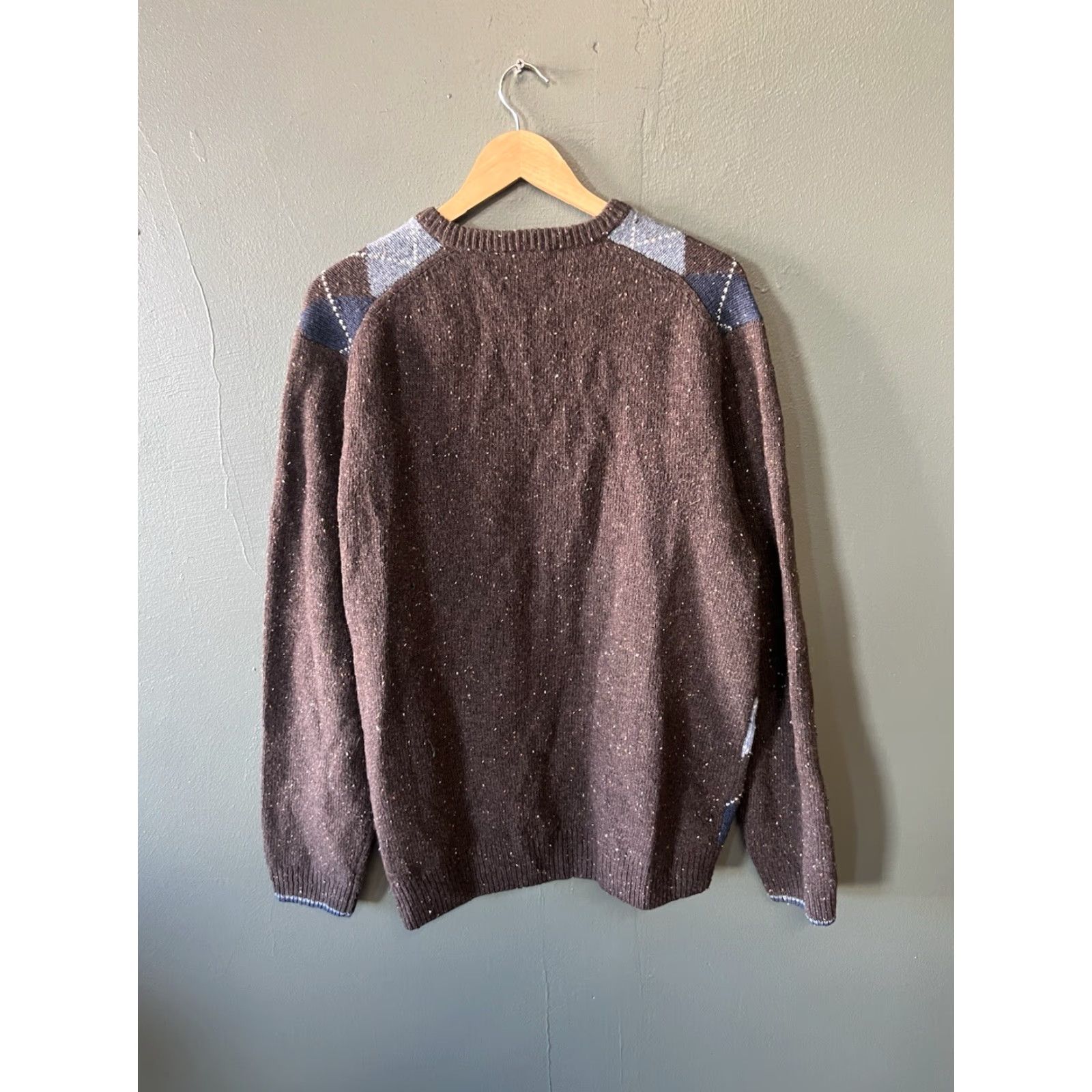 Jos. A. Bank Jos. A. Bank Sweater Mens XL Brown Wool Argyle Pullover V-Neck Casual Preppy All Seasons Regular Fit Size US XL / EU 56 / 4 - 2 Thumbnail