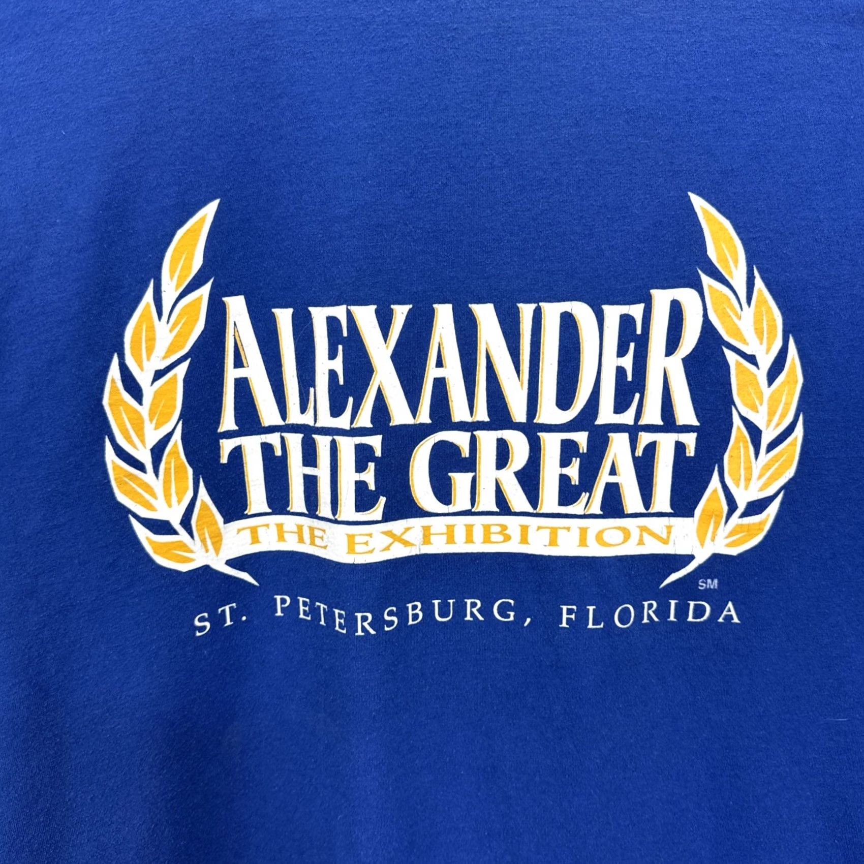 Jerzees VINTAGE 90s Alexander the Great “The Exhibition” T Shirt Blue XL Men Jerzees Graphic Print Crew Neck Short Sleeve Vintage 90s Art City Florida Size US XL / EU 56 / 4 - 7 Thumbnail