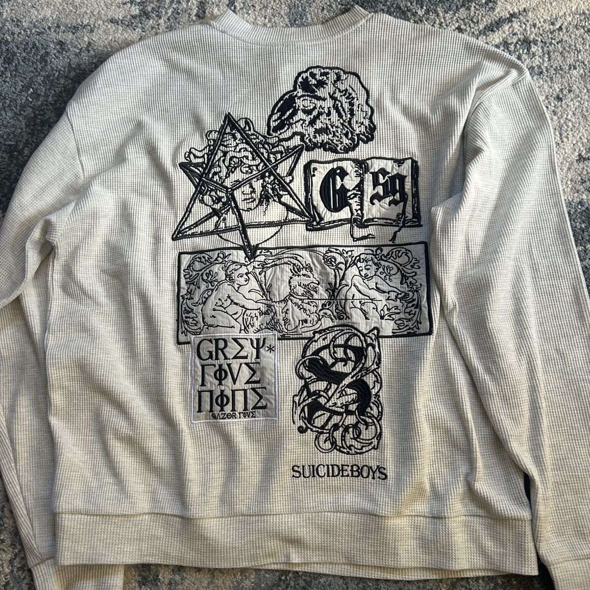 G59 Records 2023 $uicideboy$ OCCULT ESOTERiC OATMEAL MÉLANGE HENLEY Size US XL / EU 56 / 4 - 8 Thumbnail
