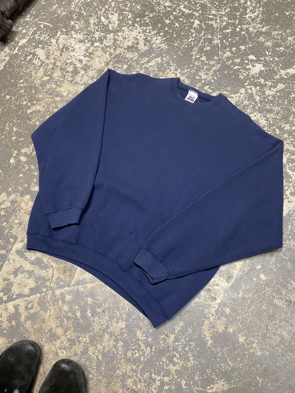 Vintage Vintage BVD Navy Blank Pullover Crewneck Sweatshirt USA Size US XL / EU 56 / 4 - 3 Thumbnail