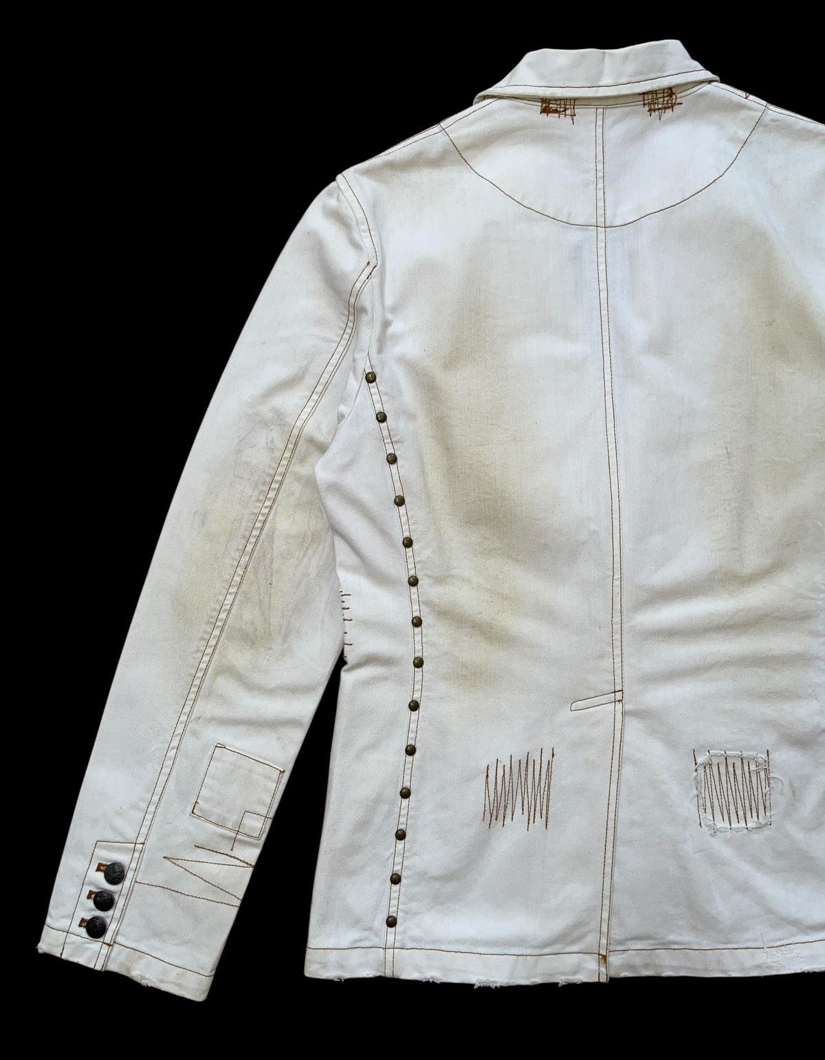 In The Attic Distressed Studs Dirty Pattern Chore Jacket Size US M / EU 48-50 / 2 - 9 Thumbnail