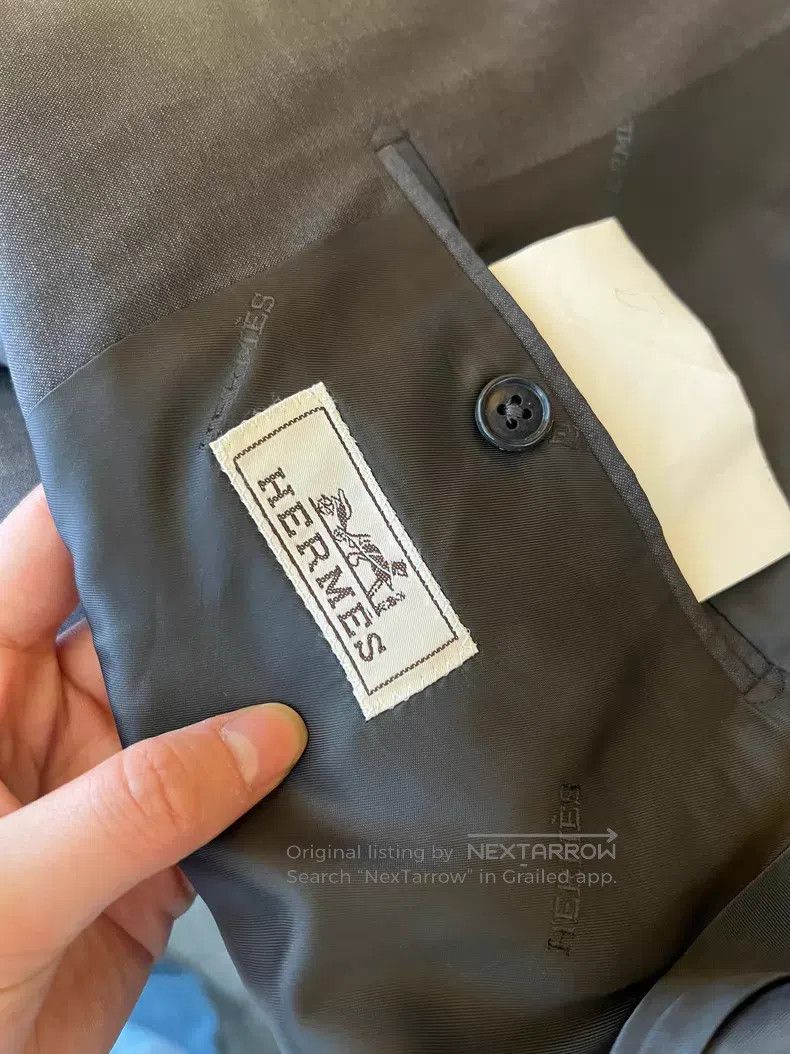 Hermes Hermes size 56 Wool and Mulberry Silk Blended Suit Size 34S - 3 Thumbnail
