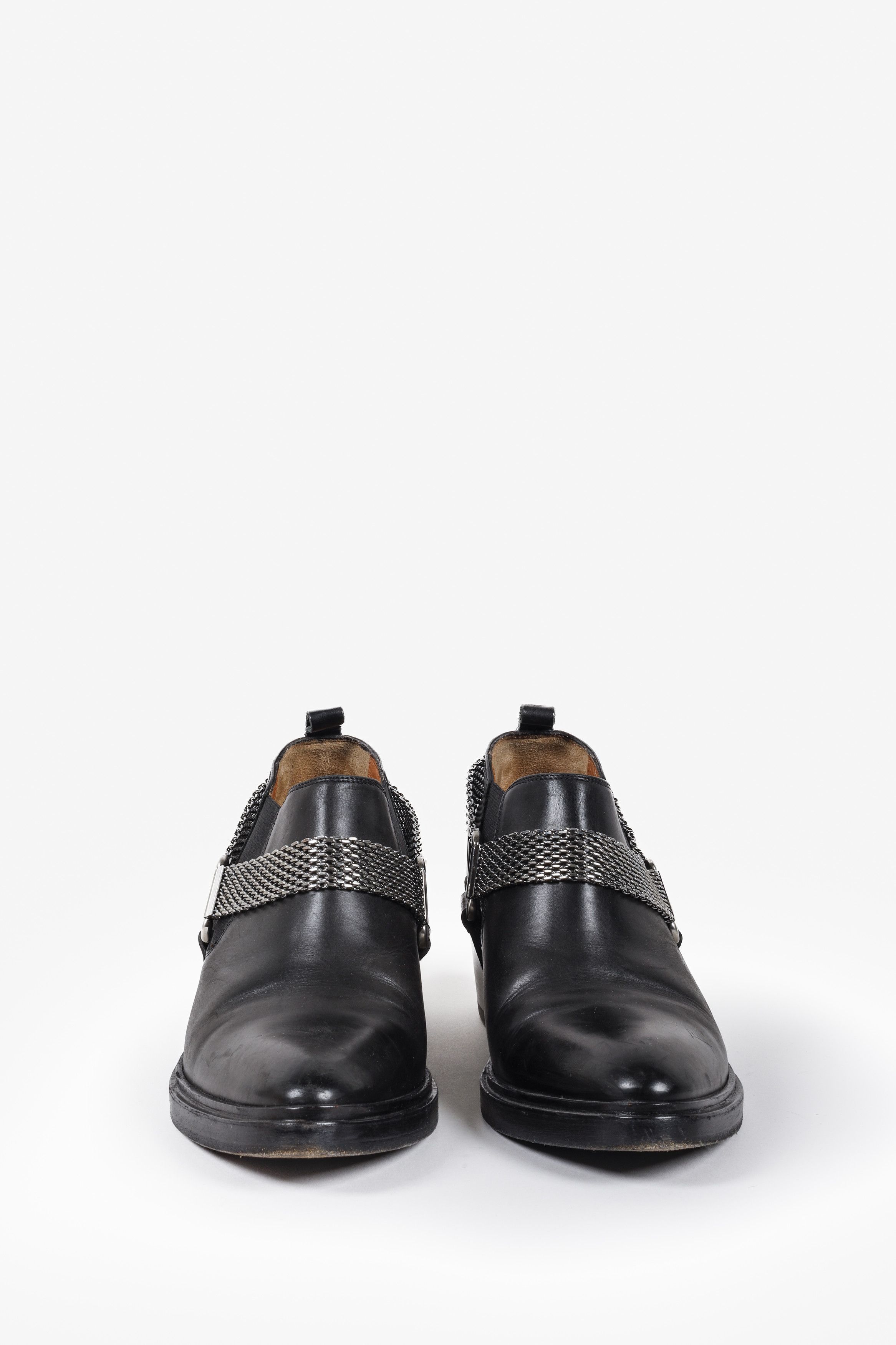 Sartore Black Leather Western Ankle Boots