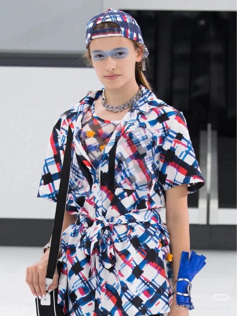 Chanel Chanel Airport series plaid graffiti short sleeves 2503-Nex Size XXS / US 00 / IT 34 - 8 Thumbnail