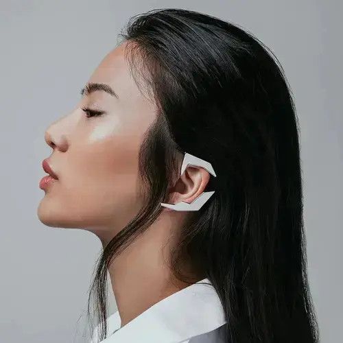 Japanese Brand Hip Hop Unisex Ear Hook Futuristic Metal Size ONE SIZE - 3 Thumbnail