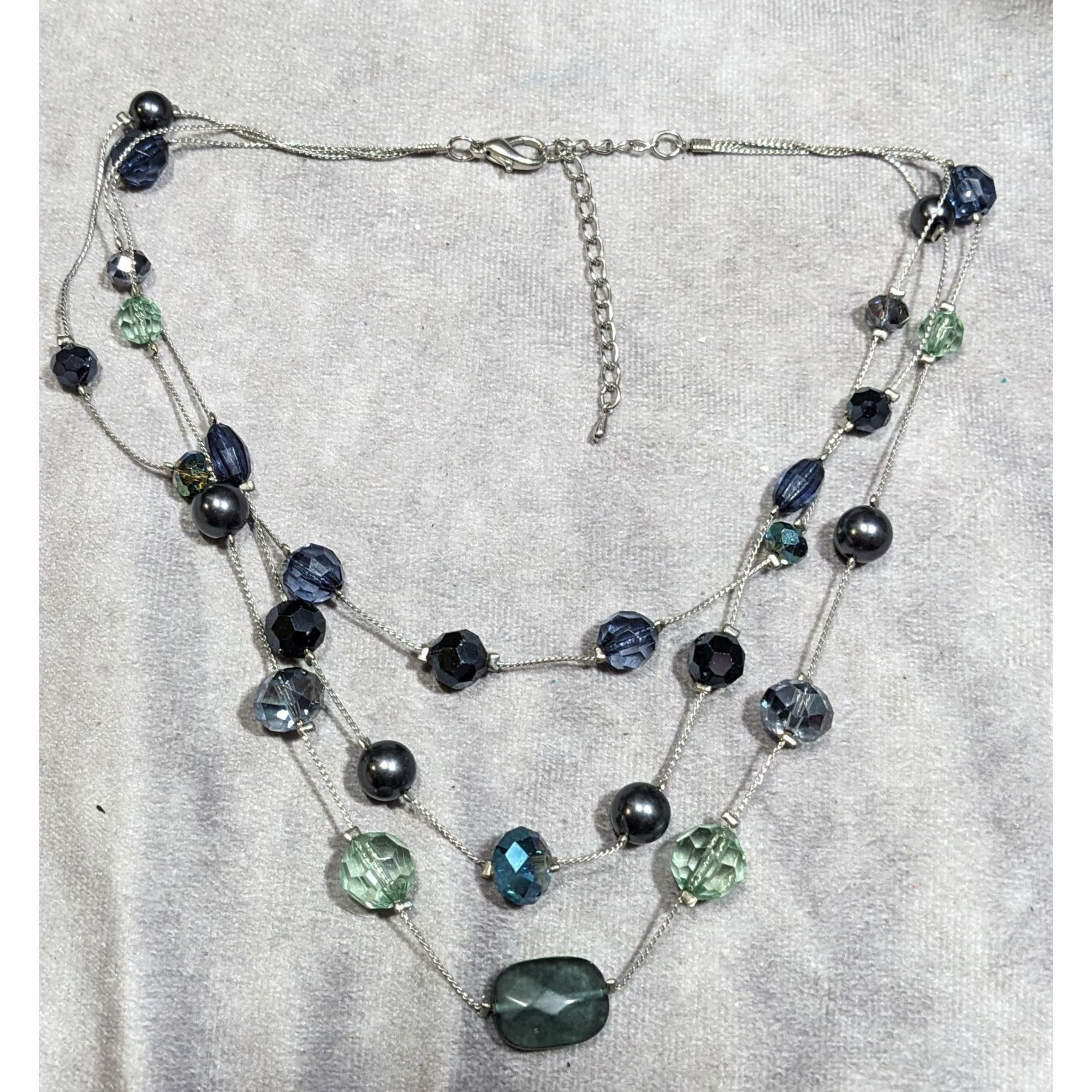 Other Multilayer Blue And Silver Tone Layered Glass And Faux Pearl Size ONE SIZE - 5 Thumbnail