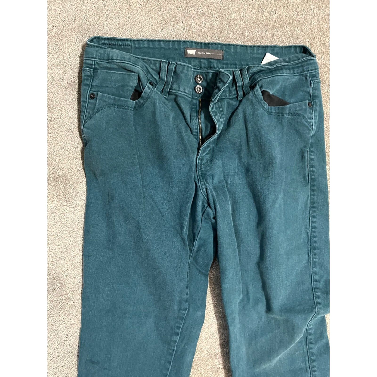 Levi's Levi's Mid Rise Skinny Jeans Women's 14 Plus Denim Green Color Cotton Blend 5-Pocket Regular Fit Size 36" / US 14 / IT 50 - 4 Thumbnail