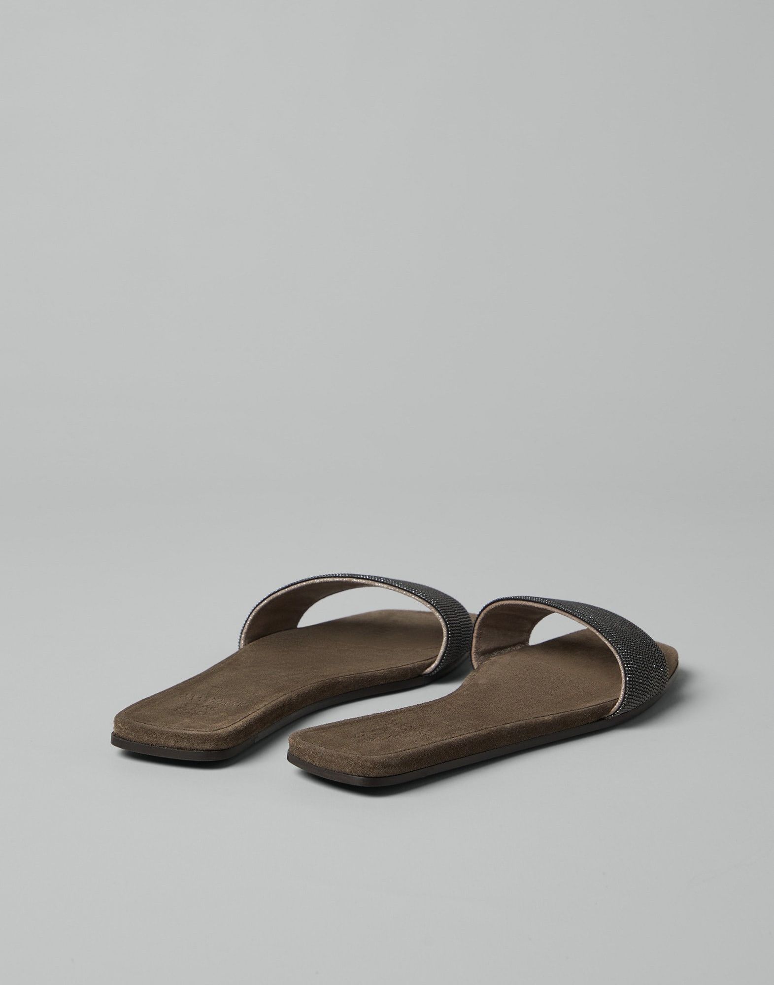 Brunello Cucinelli o1w1db10825 Slippers in Brown/Charcoal Size US 6 / IT 36 - 3 Thumbnail