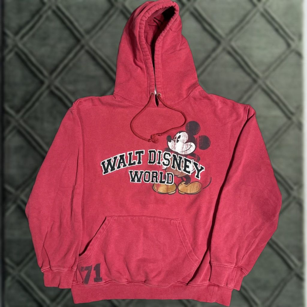 Disney VINTAGE Mickey Mouse Embroidered Red Hoodie Sweatshirt 90s Small Unisex Adults S Size US S / EU 44-46 / 1 - 1 Thumbnail
