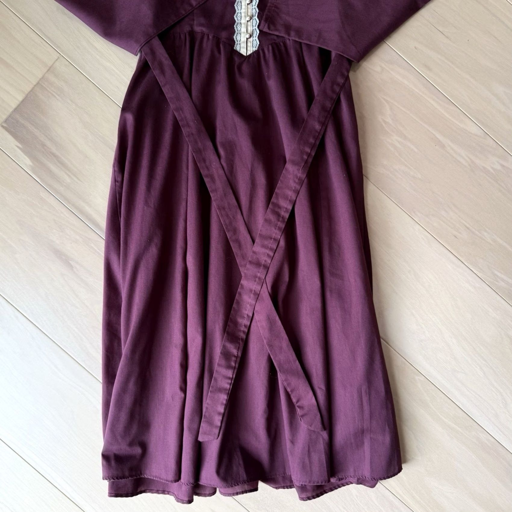 Vintage VINTAGE Gunne Sax Dress Women's Small Maroon Lace Taffeta 80s Boho Glam Size S / US 4 / IT 40 - 5 Thumbnail