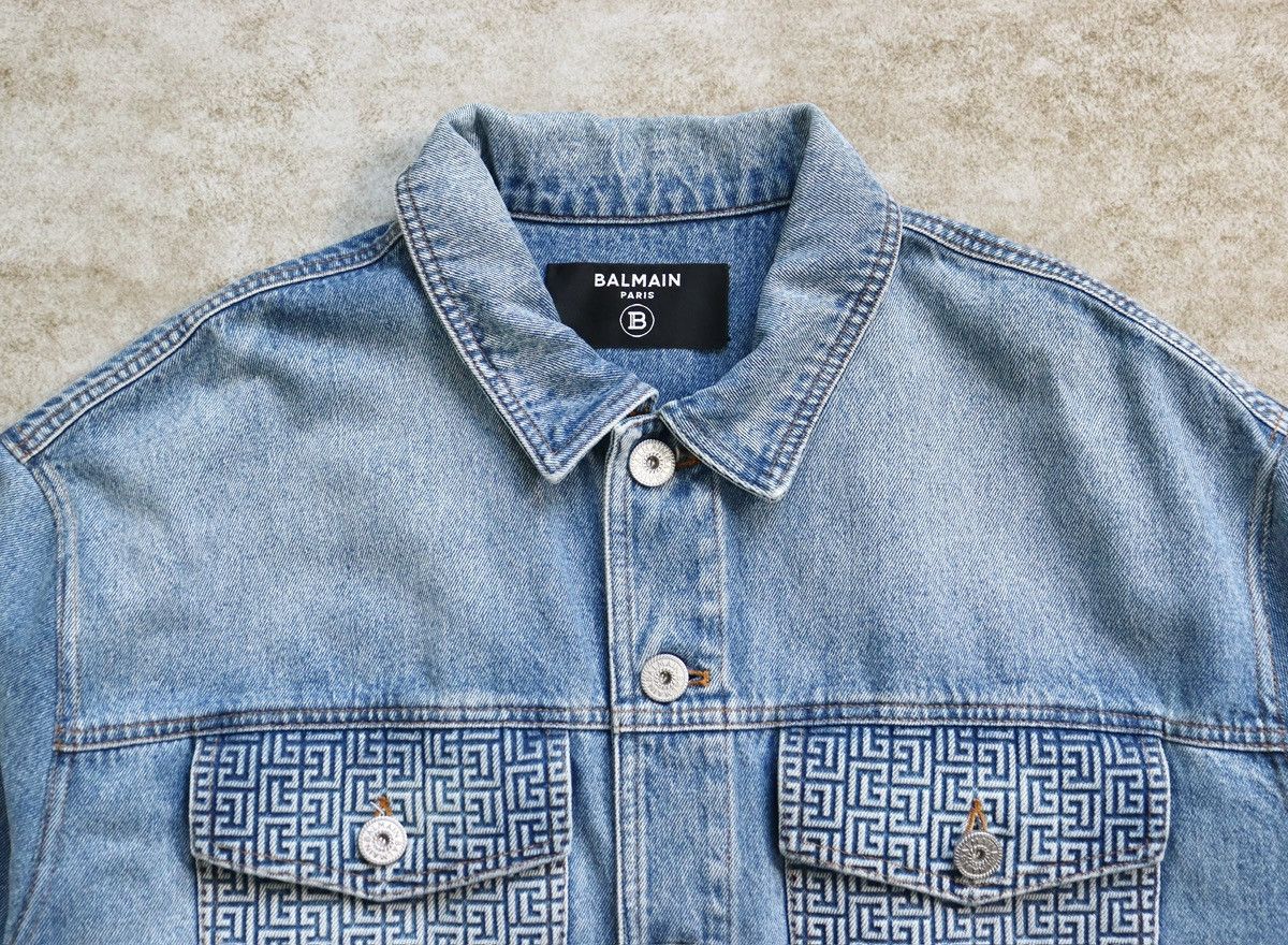 Balmain Balmain 23ss Blue Logo Denim Jacket Size US M / EU 48-50 / 2 - 7 Thumbnail