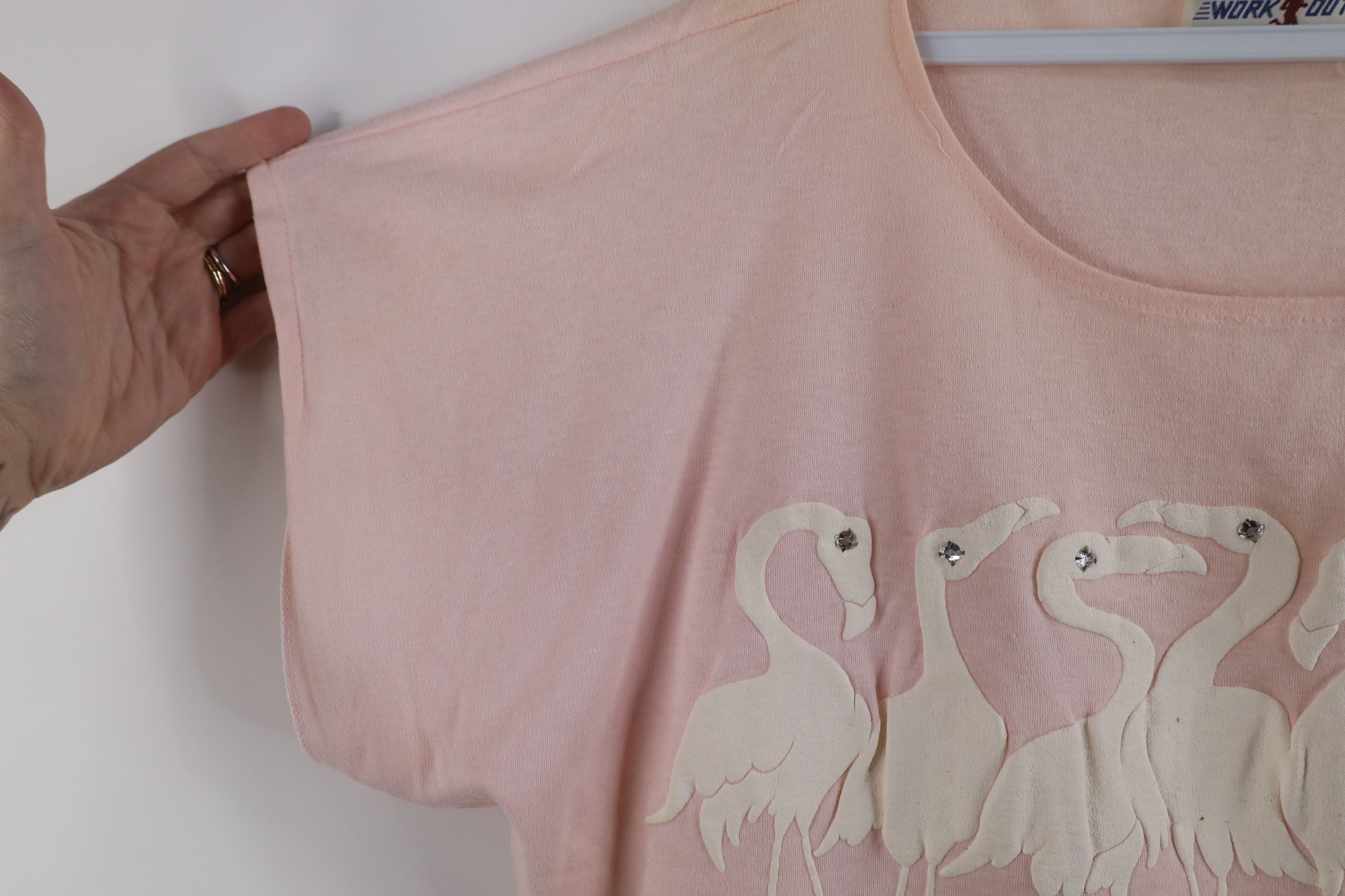 Vintage Vintage 80s Streetwear Dolman Sleeve Flamingo T-Shirt USA Size XXL / US 16-18 / IT 52-54 - 9 Thumbnail
