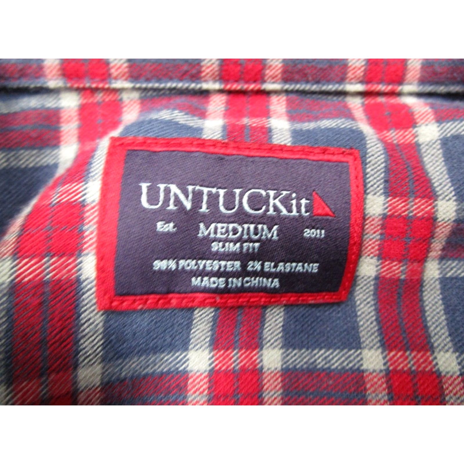 UNTUCKit UNTUCKIT Button-Up Shirt Mens Medium Slim Fit Red Check Long Sleeve Passaros Flannel Outdoor Workwear Size US M / EU 48-50 / 2 - 3 Thumbnail