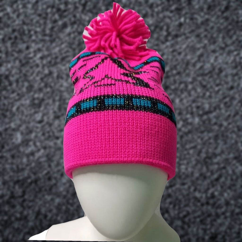Vintage VINTAGE Wigwam Wool Ski Beanie Hat Pink Stars OSFM Women Size ONE SIZE - 1 Thumbnail