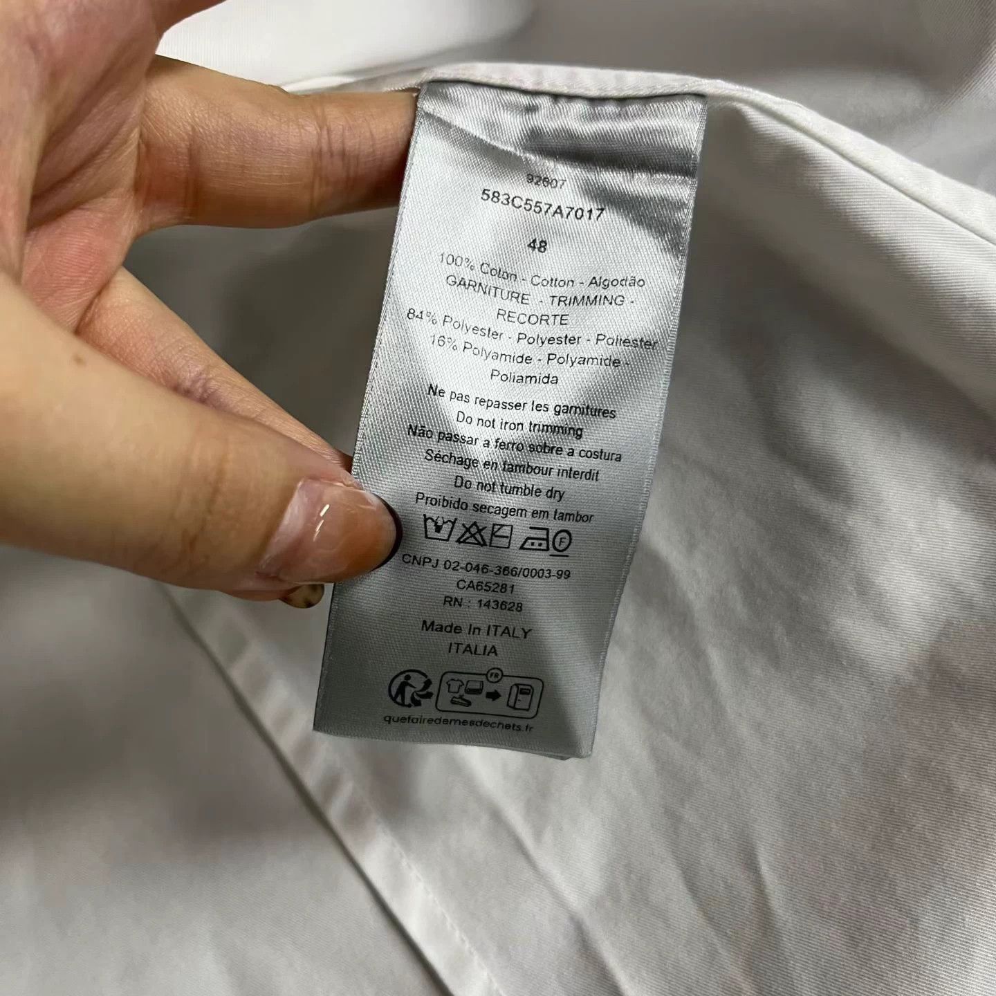 Dior Dior White Logo Embroidery Cotton Zip Longsleeve Shirt 48 Size US M / EU 48-50 / 2 - 4 Thumbnail