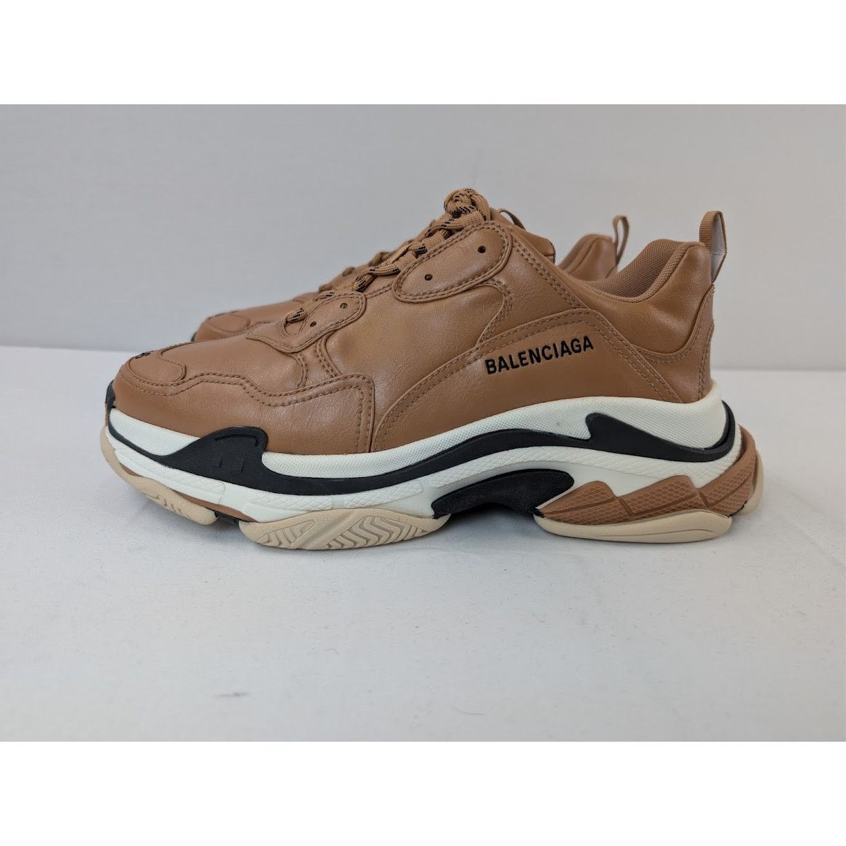Balenciaga o1rshd1 Triple S Logo Type Sneakers in Nude Beige/Sand Size US 13 / EU 46 - 9 Thumbnail